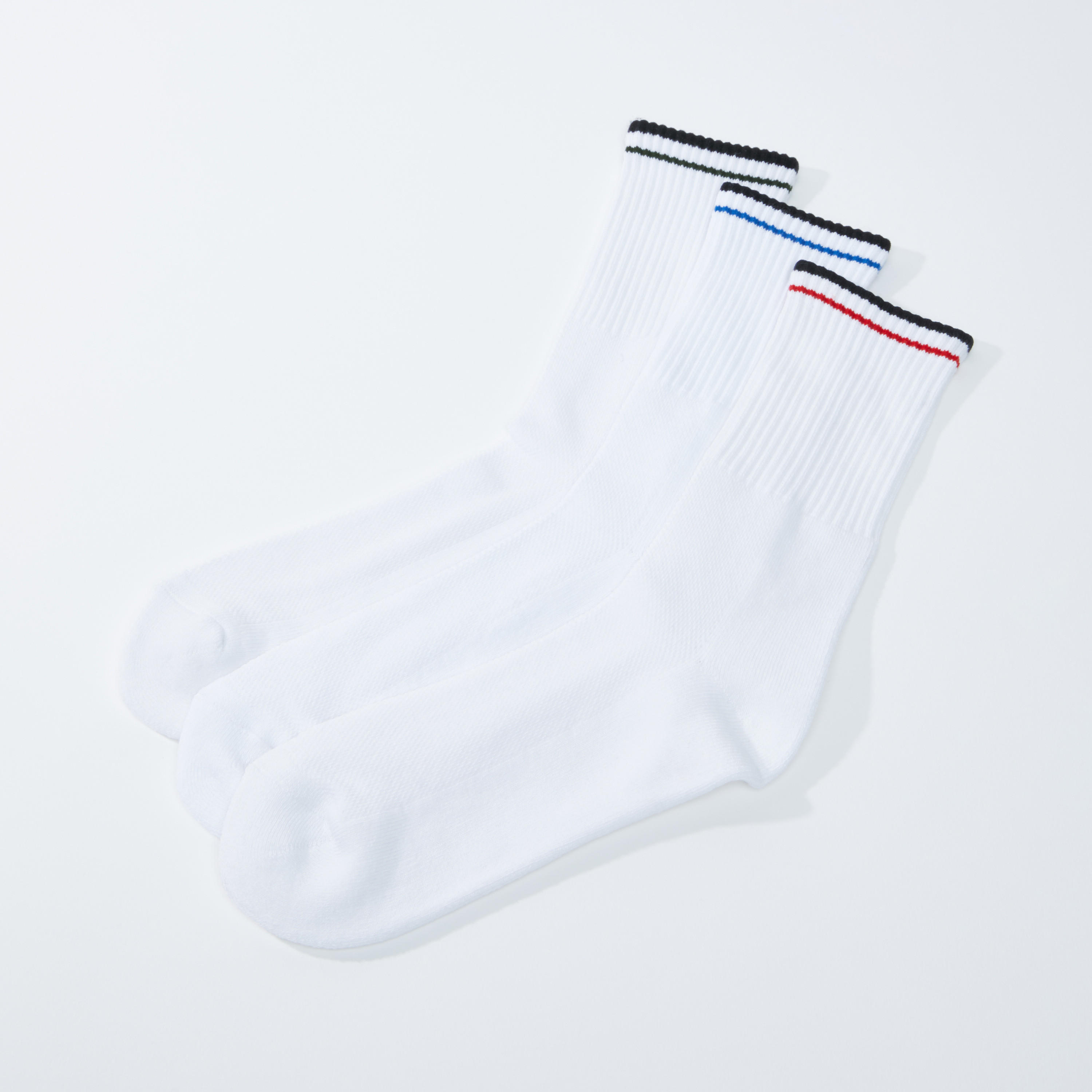 جوارب بطول ربلة الساق بحوّاف مضلّعة - طقم من 3 أزواج-men-socks-image-1