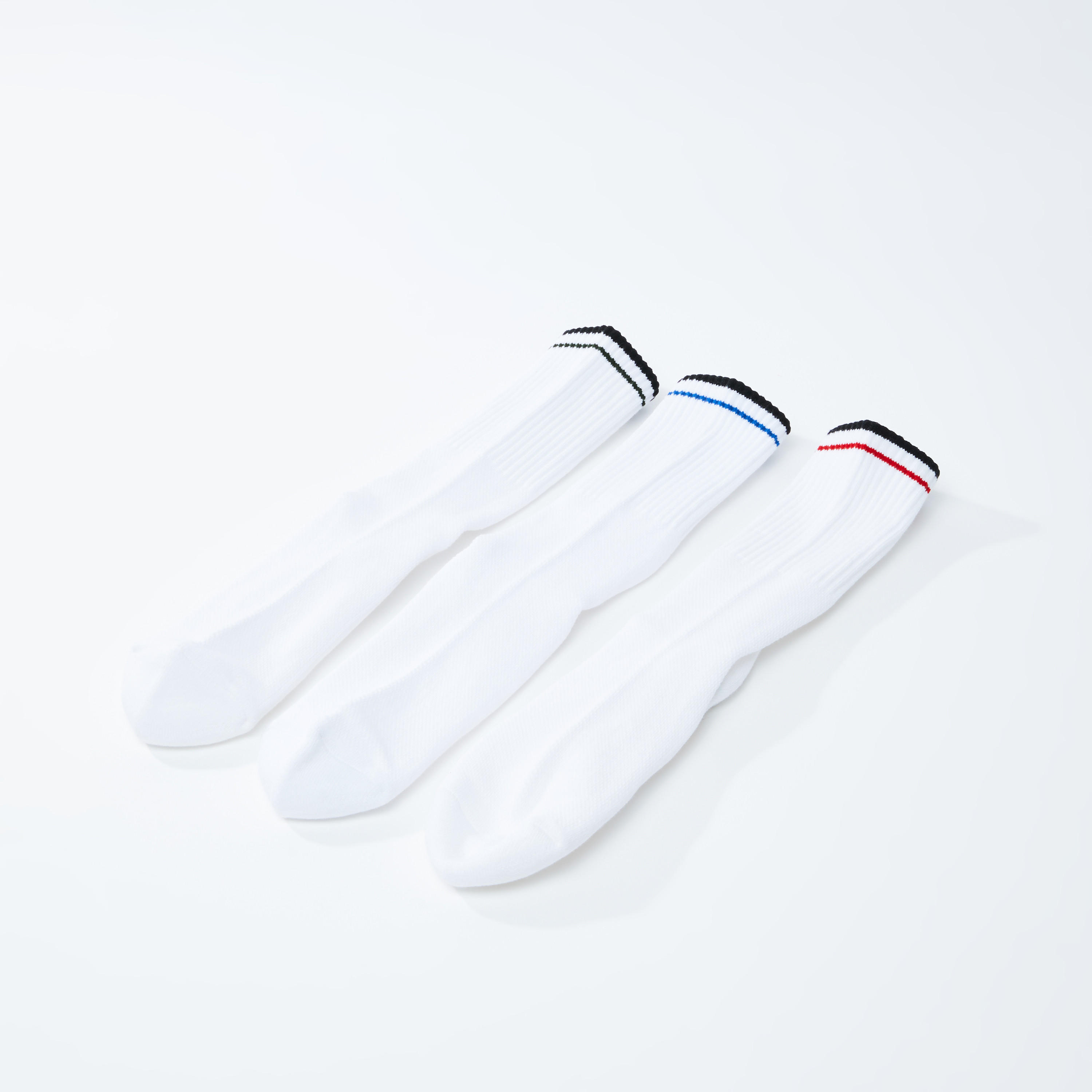 جوارب بطول ربلة الساق بحوّاف مضلّعة - طقم من 3 أزواج-men-socks-image-3