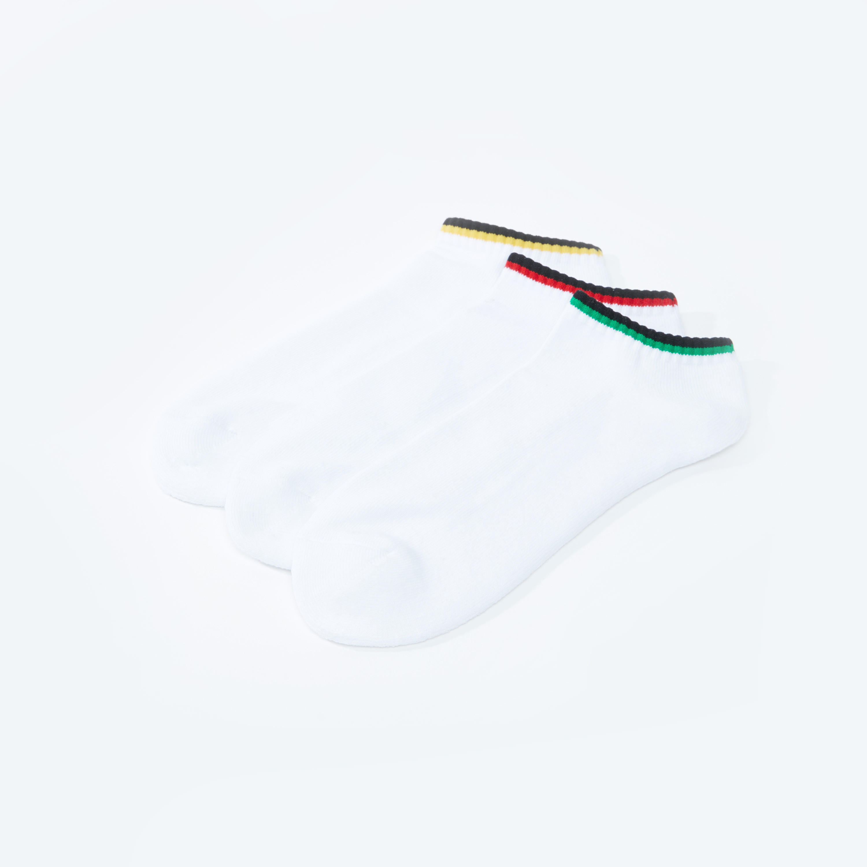 جوارب متنوعة بطول ربلة الساق بحوّاف مضلّعة - طقم من 3 أزواج-men-socks-image-3