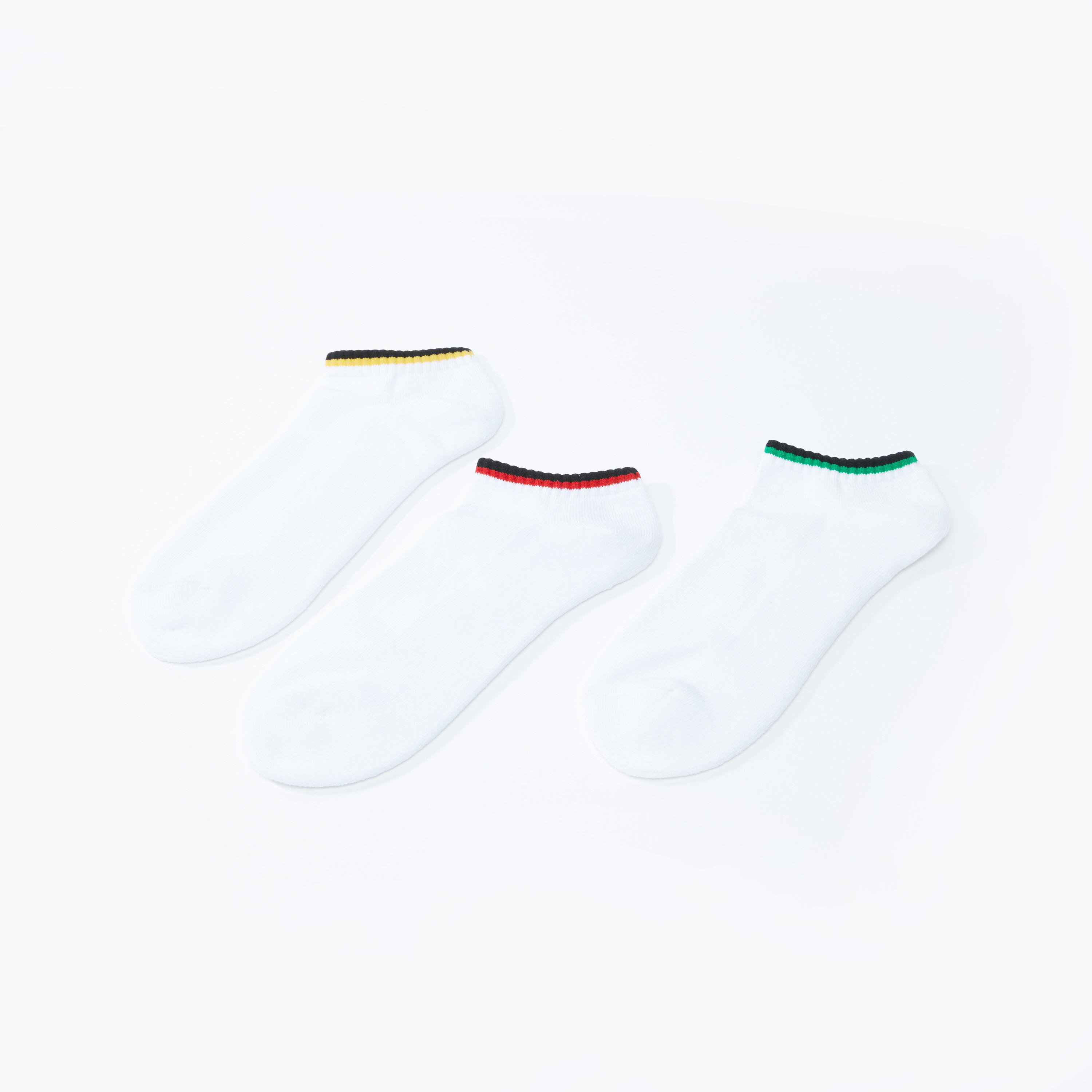 جوارب متنوعة بطول ربلة الساق بحوّاف مضلّعة - طقم من 3 أزواج-men-socks-image-2