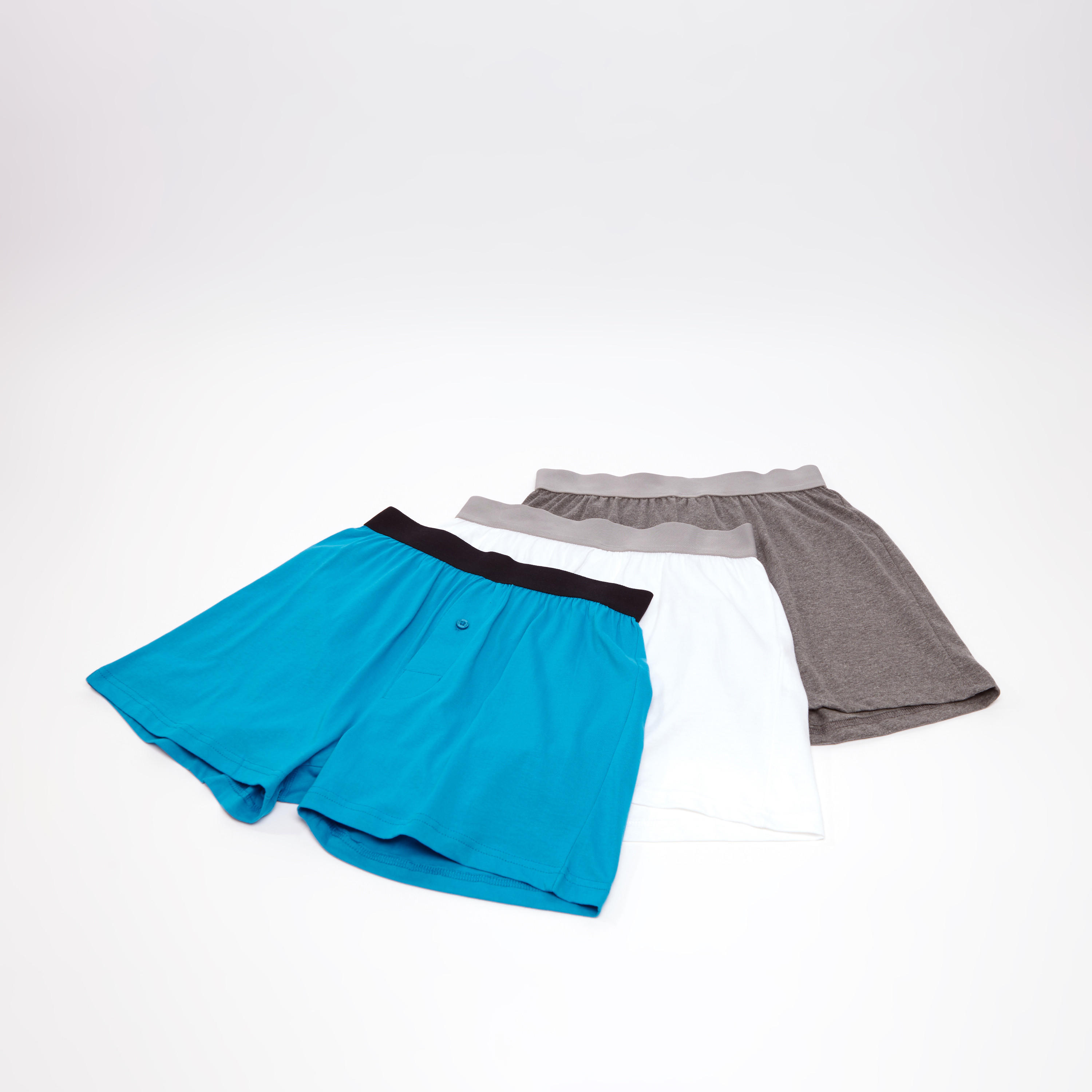 سراويل بوكسر سادة بخصر مطّاطي عريض - طقم من 3 قطع-men-clothing-innerwear-underwear-image-1