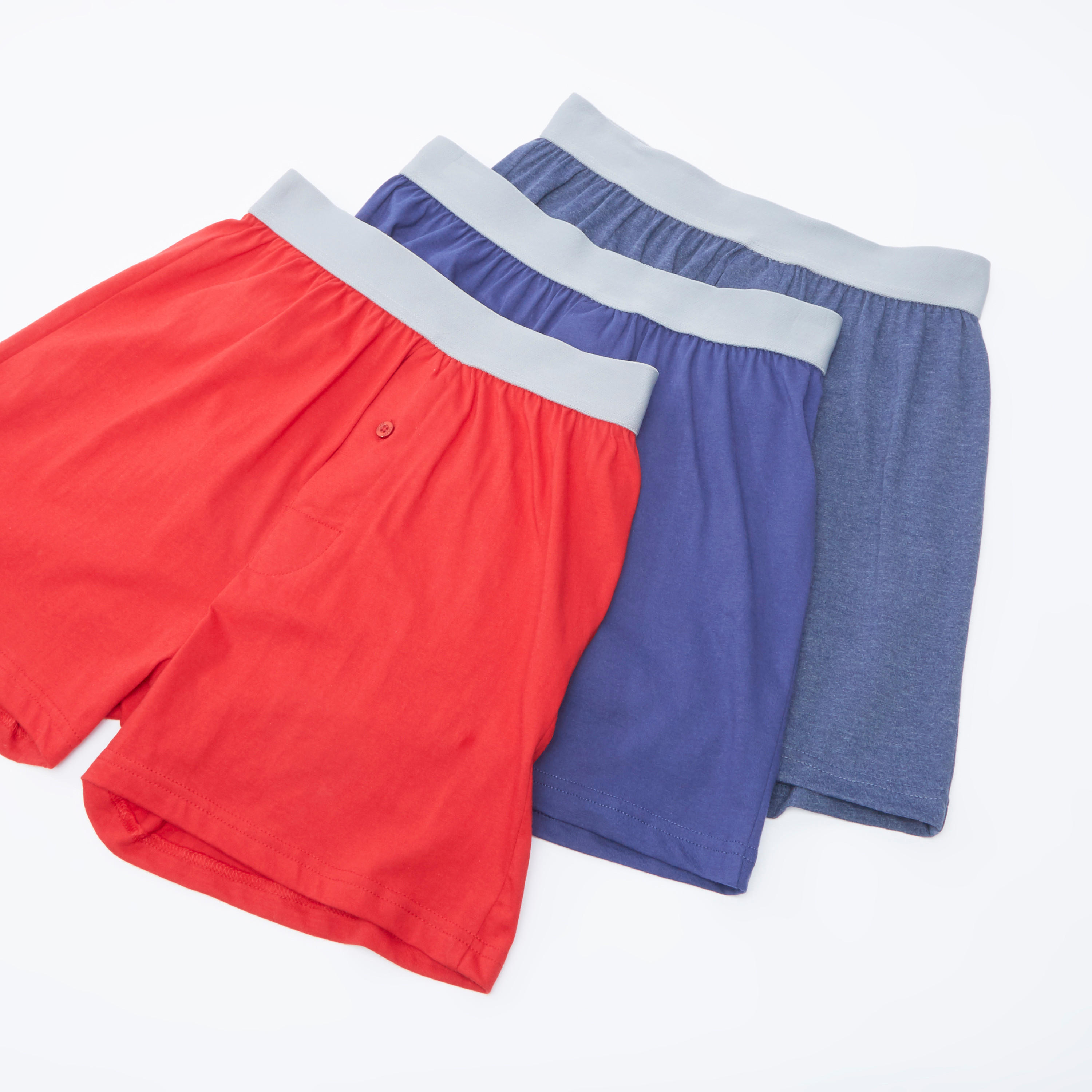 سراويل بوكسر سادة بخصر مطّاطي عريض - طقم من 3 قطع-men-clothing-innerwear-underwear-image-1