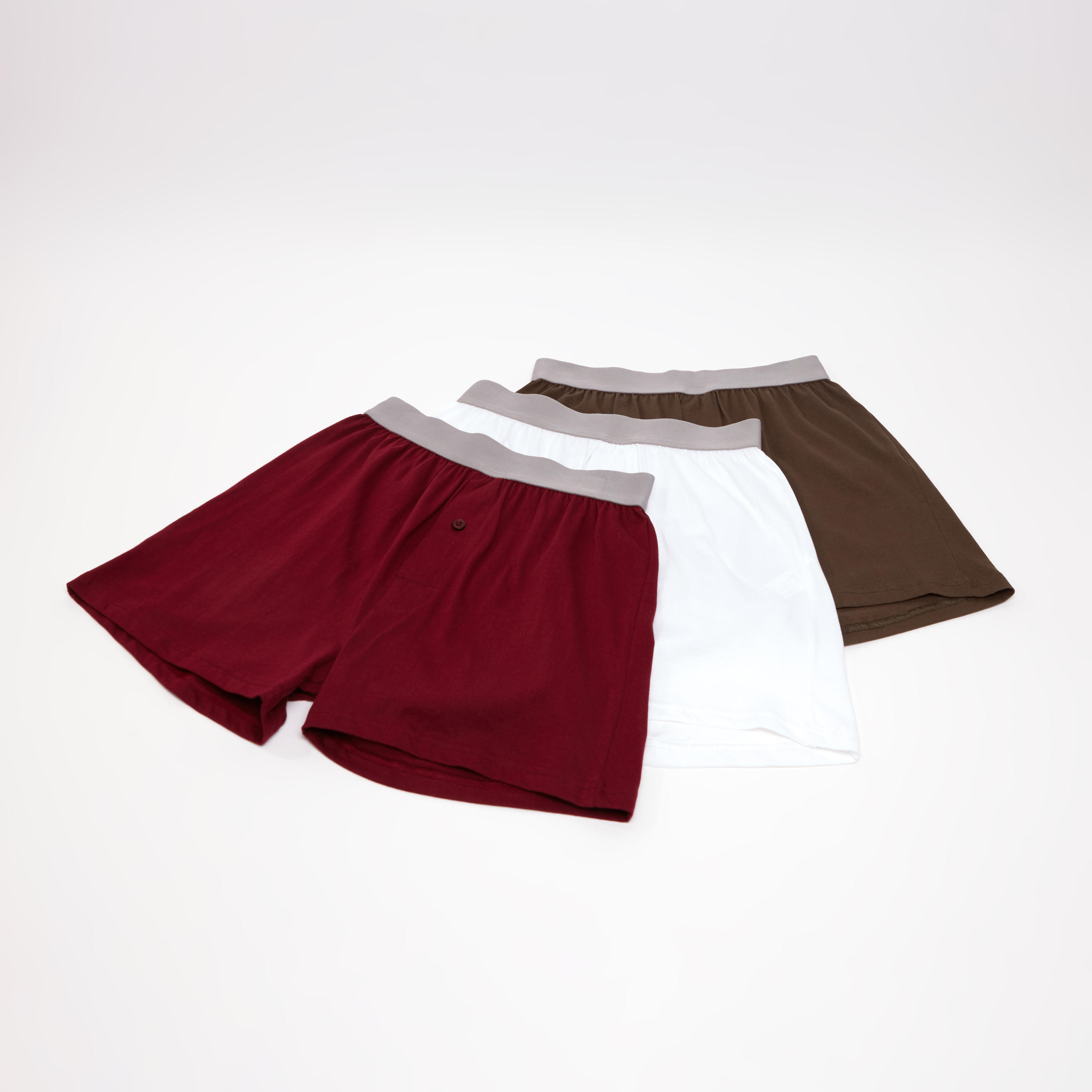 سراويل بوكسر سادة بخصر مطّاطي عريض - طقم من 3 قطع-men-clothing-innerwear-underwear-image-1