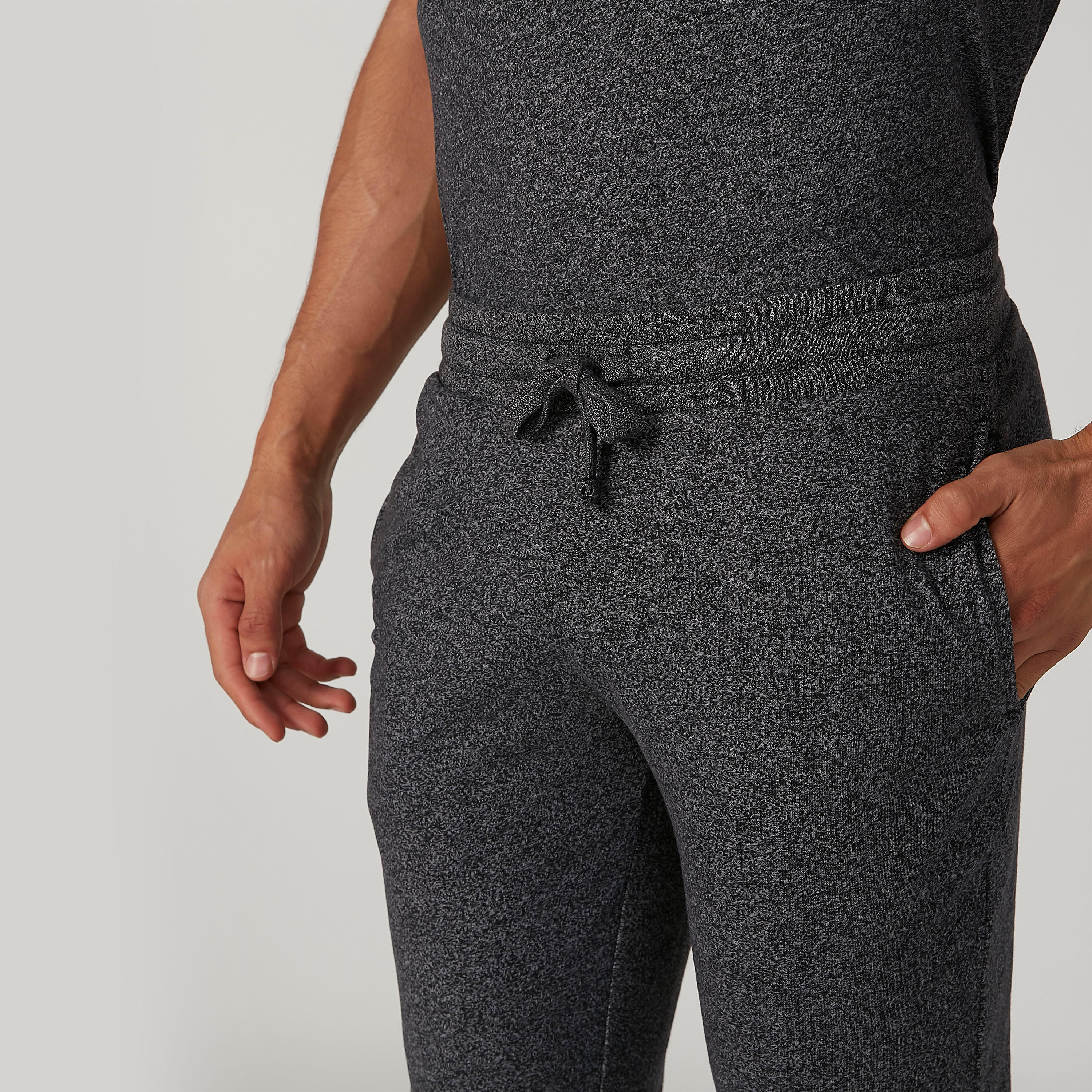 طقم بنطلون بيجاما وتيشيرت سادة بياقة هينلي-men-clothing-nightwear-sets-image-3