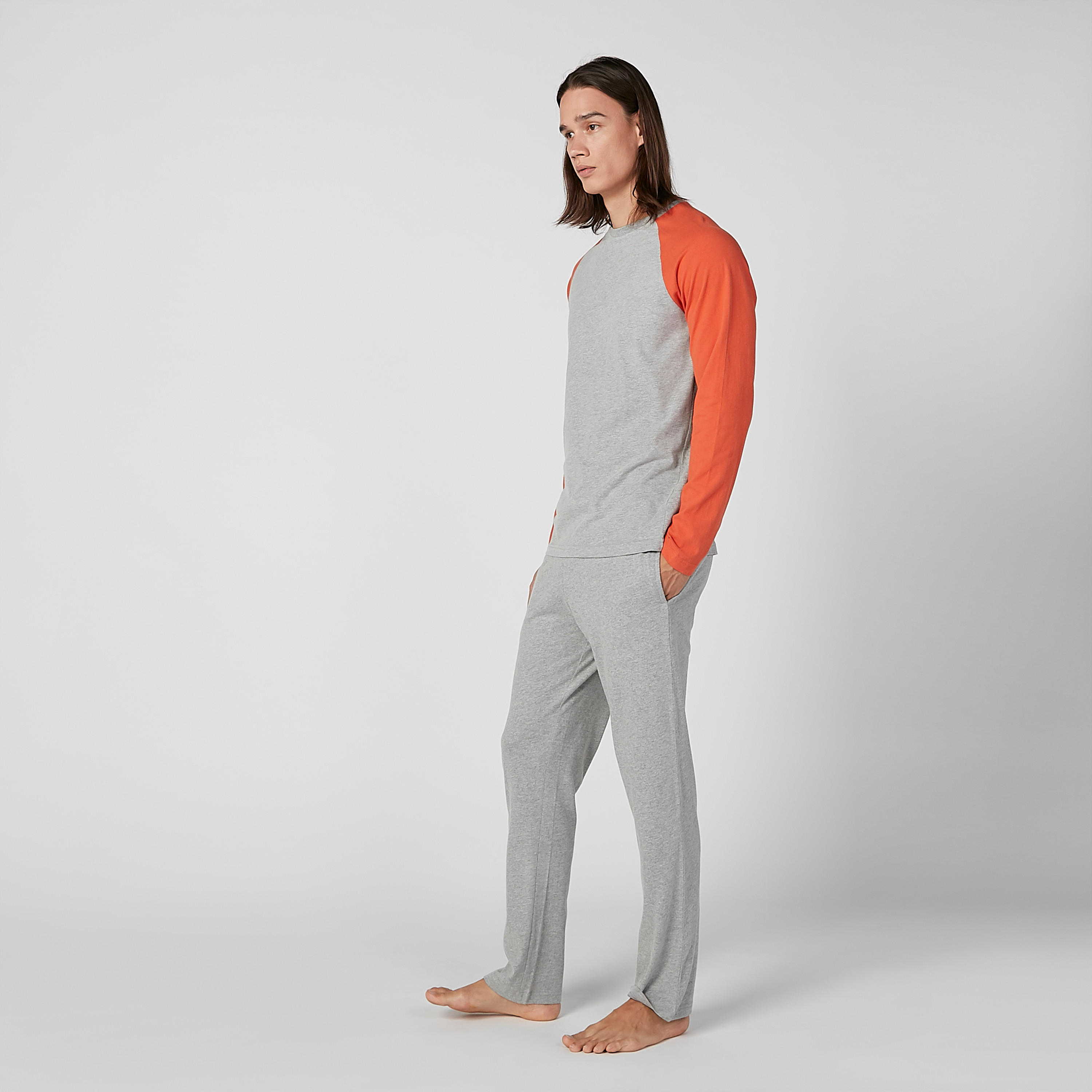 Plain Raglan Sleeves T-shirt and Full Length Pyjama Set-men-clothing-nightwear-sets-image-5