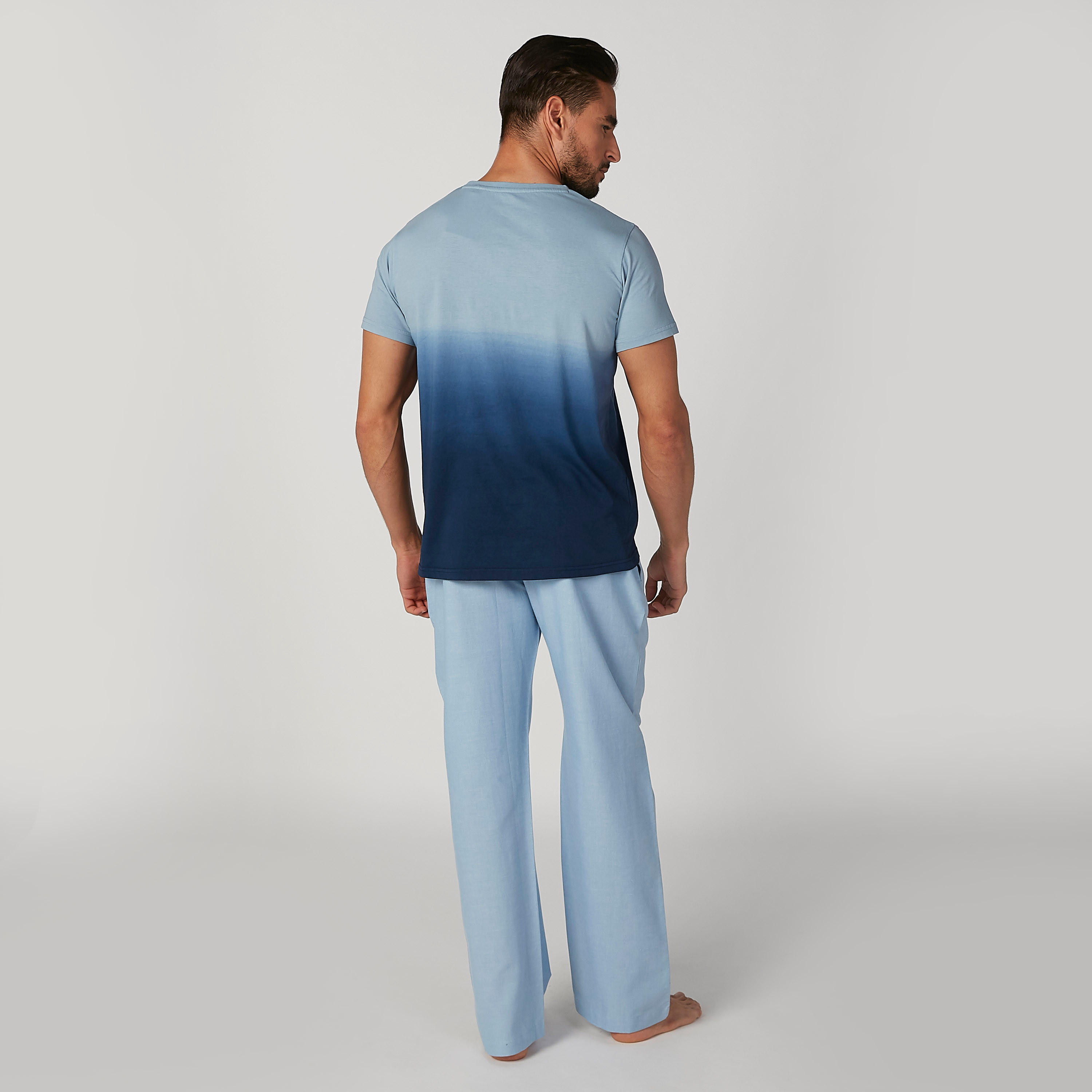 Plain Round Neck T-shirt and Full Length Pyjama Set-men-clothing-nightwear-sets-image-2