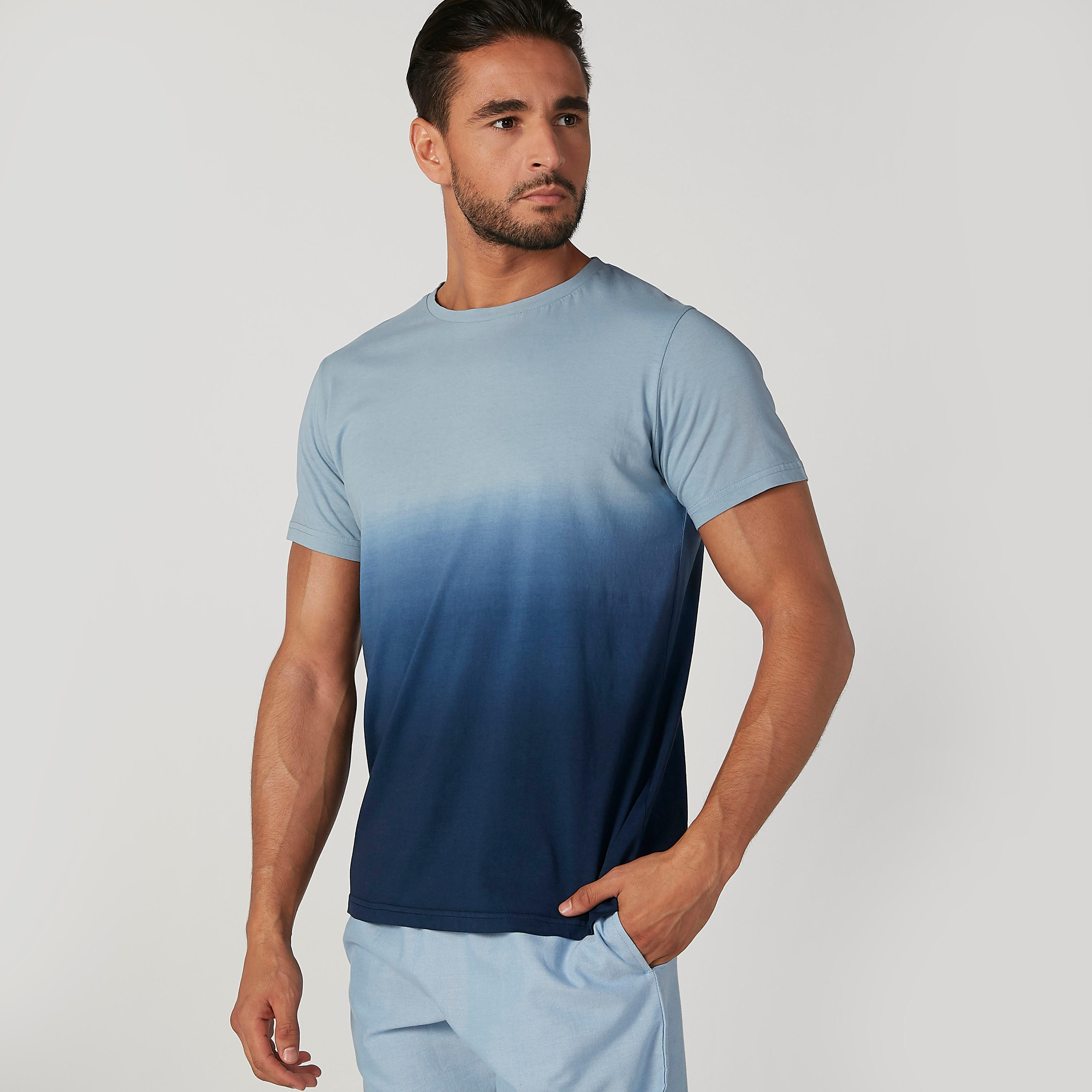 Plain Round Neck T-shirt and Full Length Pyjama Set-men-clothing-nightwear-sets-image-3