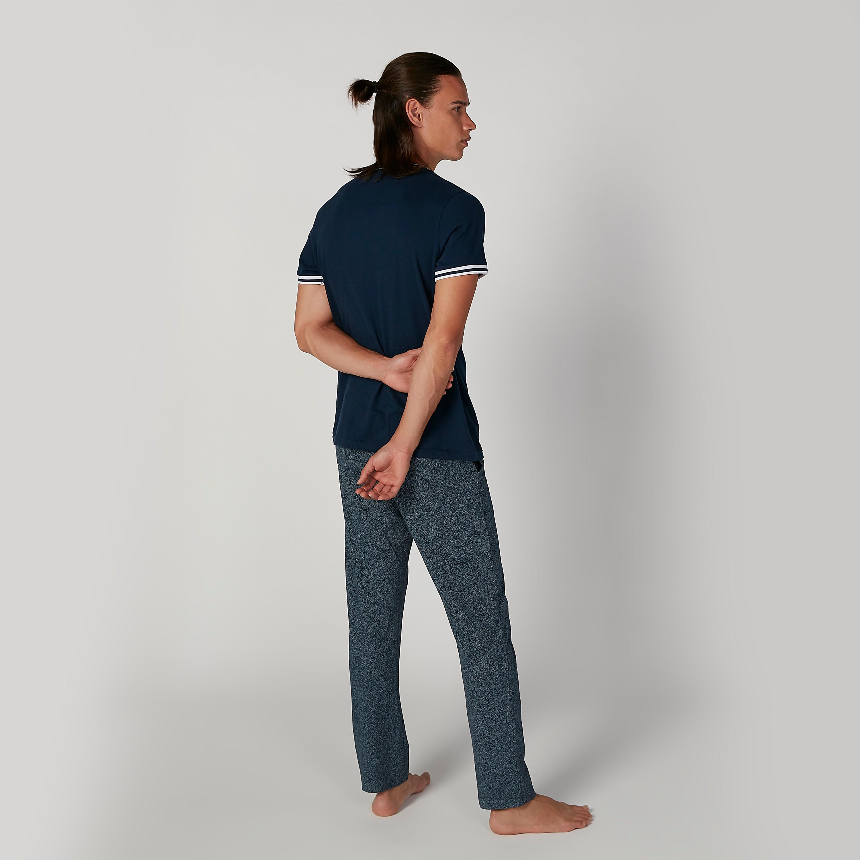 Plain Round Neck T-shirt and Full Length Pyjama Set-men-clothing-nightwear-sets-image-3