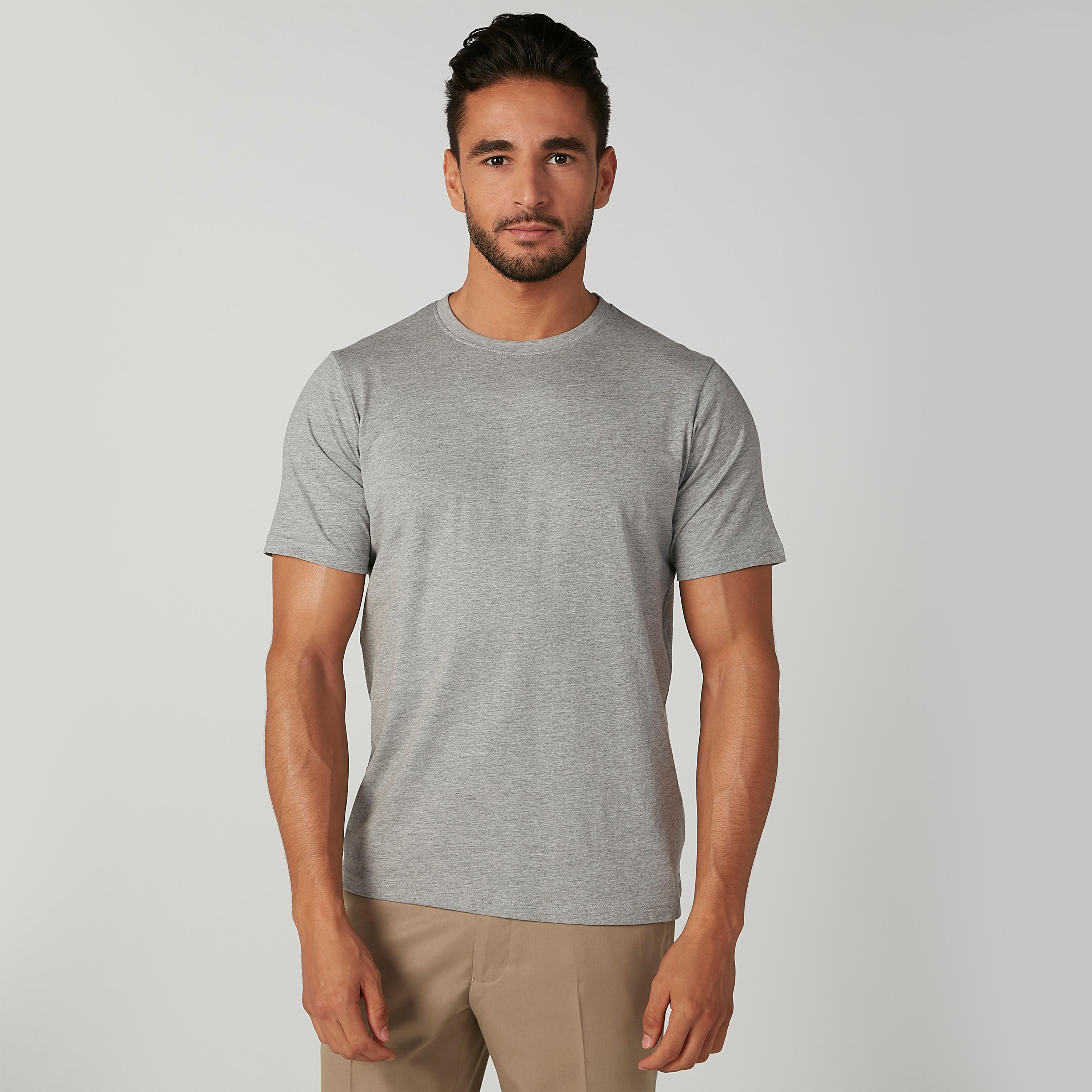 تيشيرت سادة بياقة مستديرة وأكمام قصيرة – طقم من قطعتين-men-clothing-tshirtsandpolos-tshirts-image-3