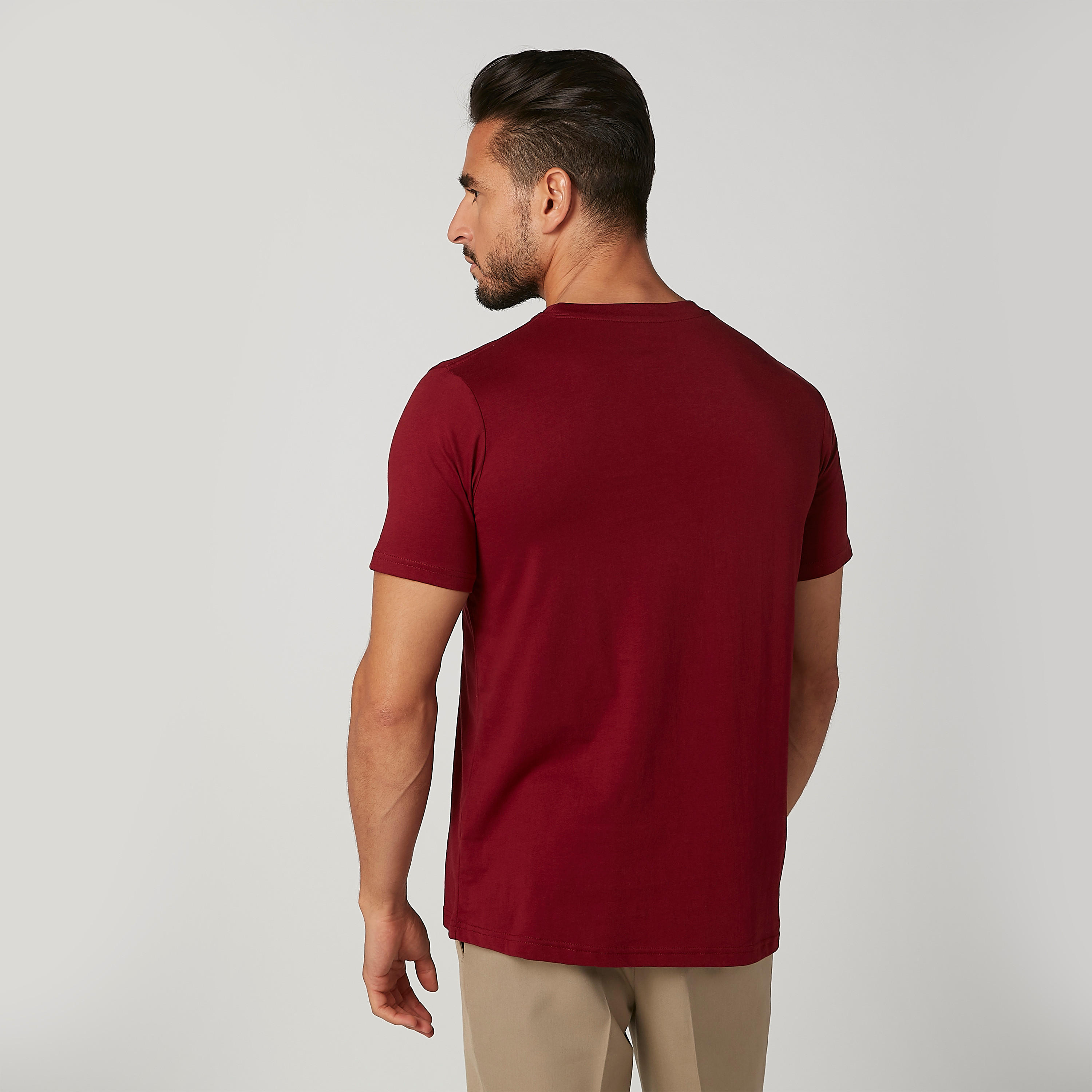 تيشيرت سادة بياقة مستديرة وأكمام قصيرة – طقم من قطعتين-men-clothing-tshirtsandpolos-tshirts-image-4