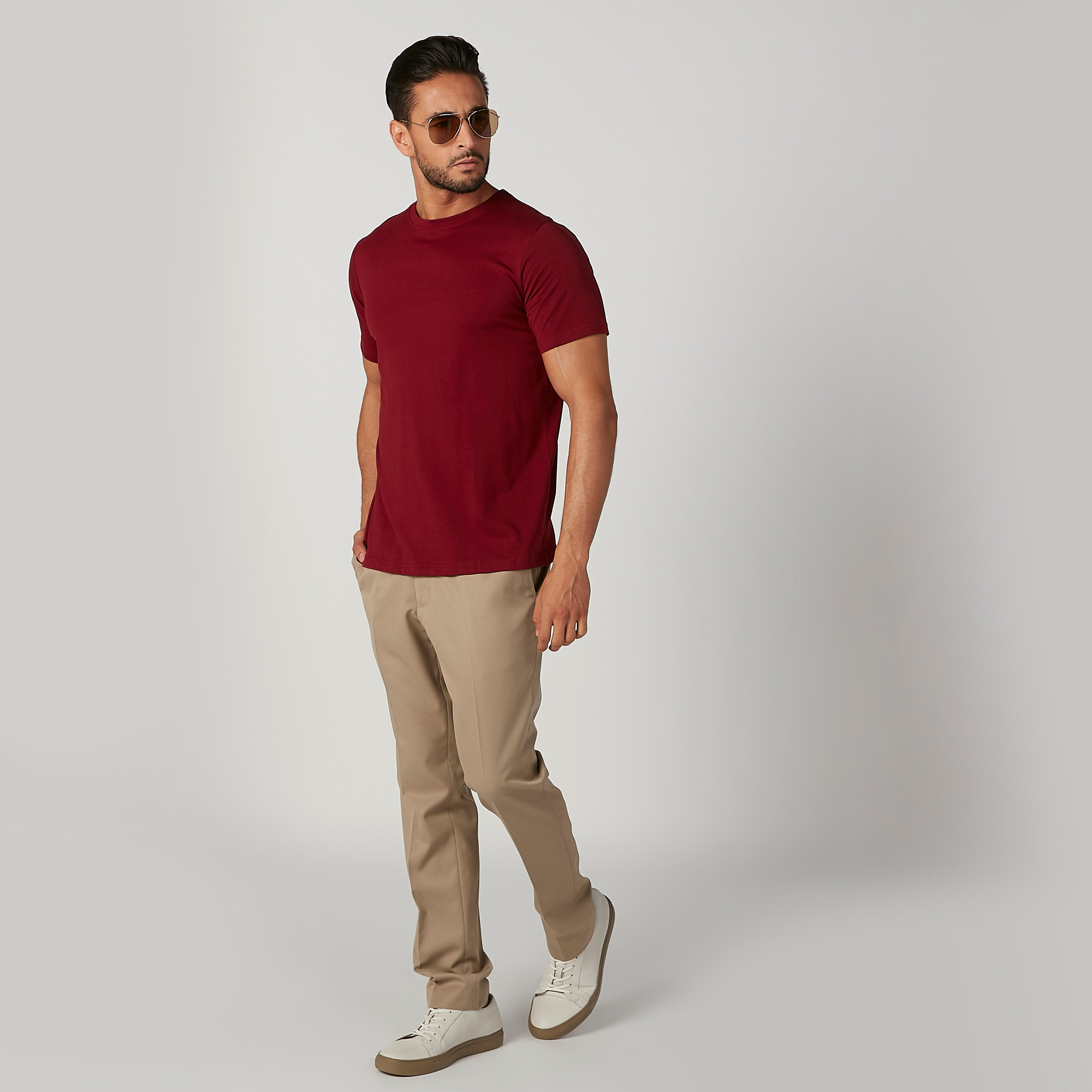 تيشيرت سادة بياقة مستديرة وأكمام قصيرة – طقم من قطعتين-men-clothing-tshirtsandpolos-tshirts-image-6