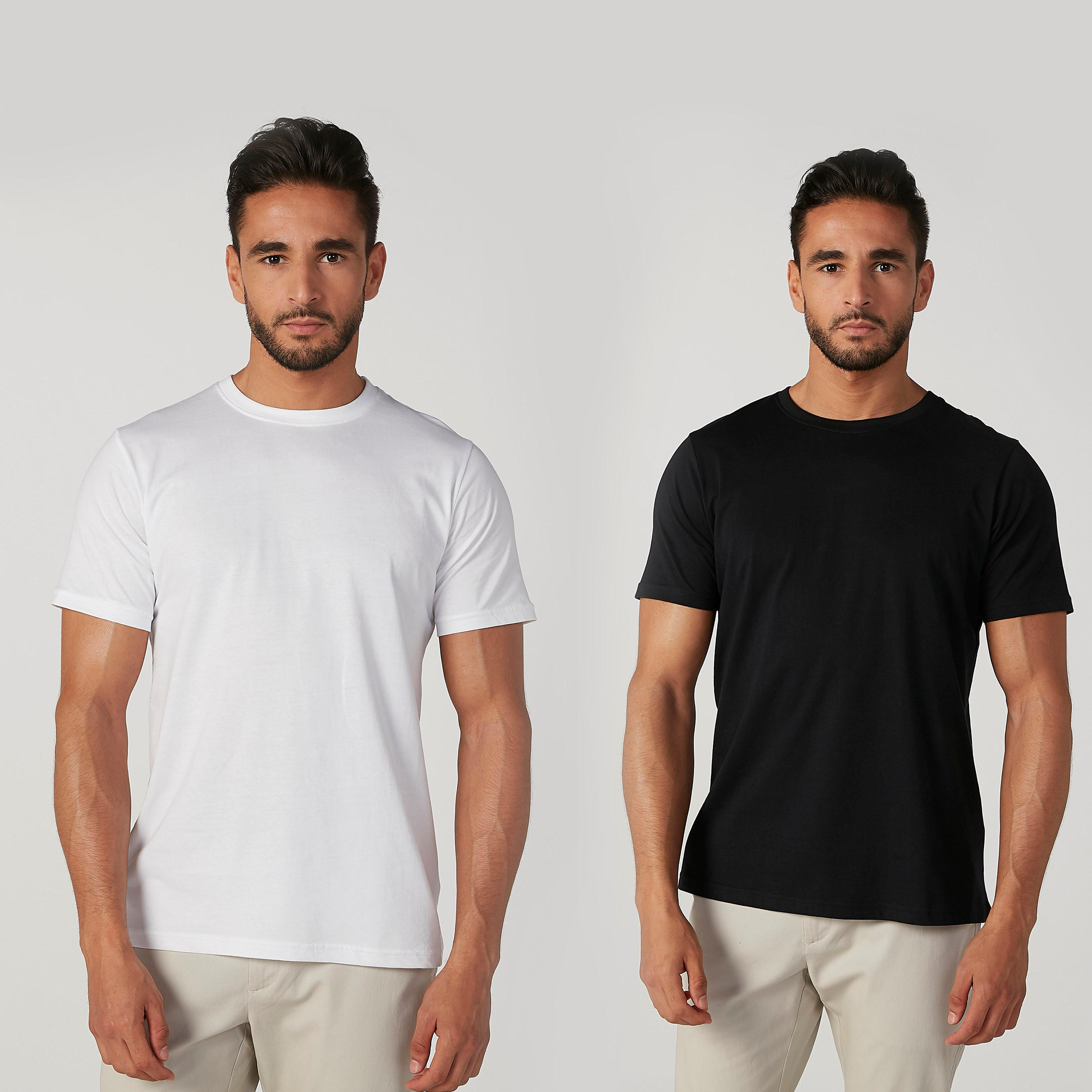 فيست سادة بياقة مستديرة وأكمام قصيرة - طقم من قطعتين-men-clothing-tshirtsandpolos-vests-image-1