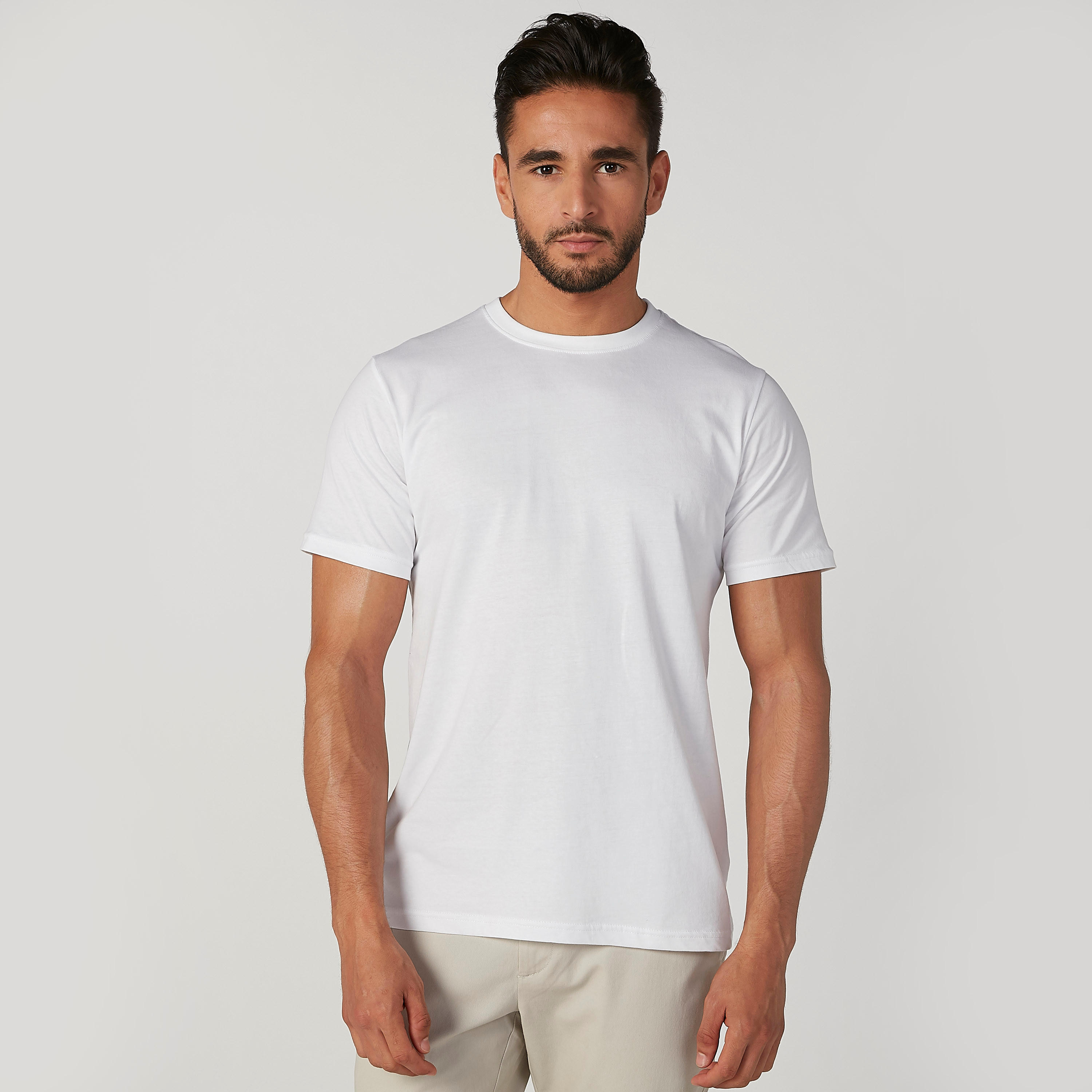 فيست سادة بياقة مستديرة وأكمام قصيرة - طقم من قطعتين-men-clothing-tshirtsandpolos-vests-image-2