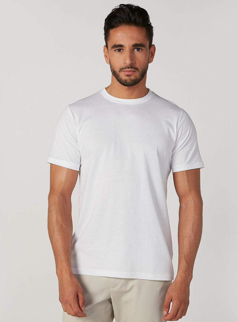 فيست سادة بياقة مستديرة وأكمام قصيرة - طقم من قطعتين-men-clothing-tshirtsandpolos-vests-image-2