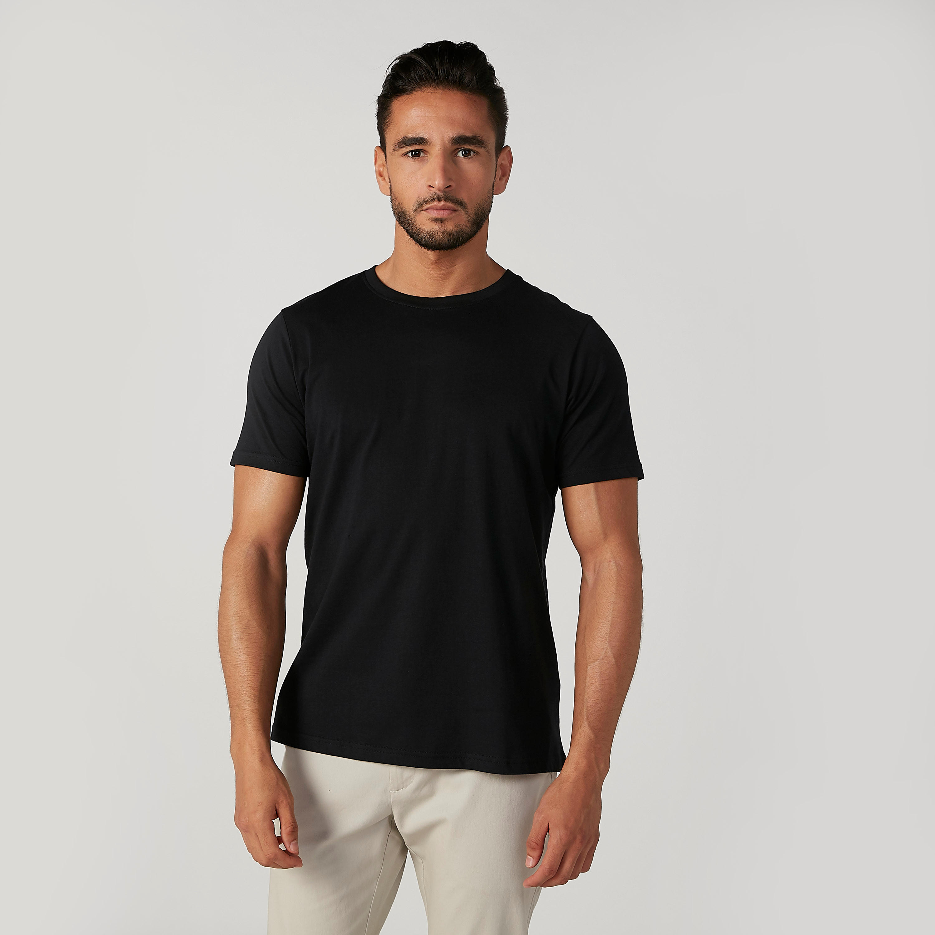 فيست سادة بياقة مستديرة وأكمام قصيرة - طقم من قطعتين-men-clothing-tshirtsandpolos-vests-image-3