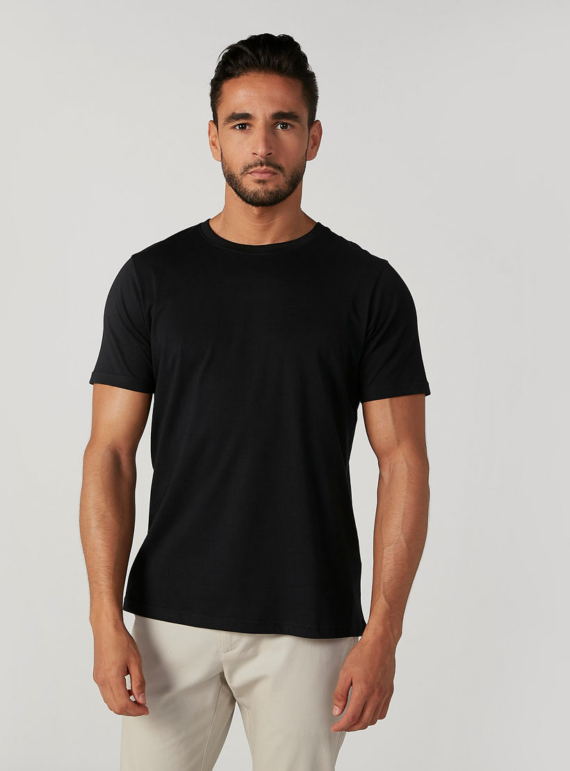 فيست سادة بياقة مستديرة وأكمام قصيرة - طقم من قطعتين-men-clothing-tshirtsandpolos-vests-image-3