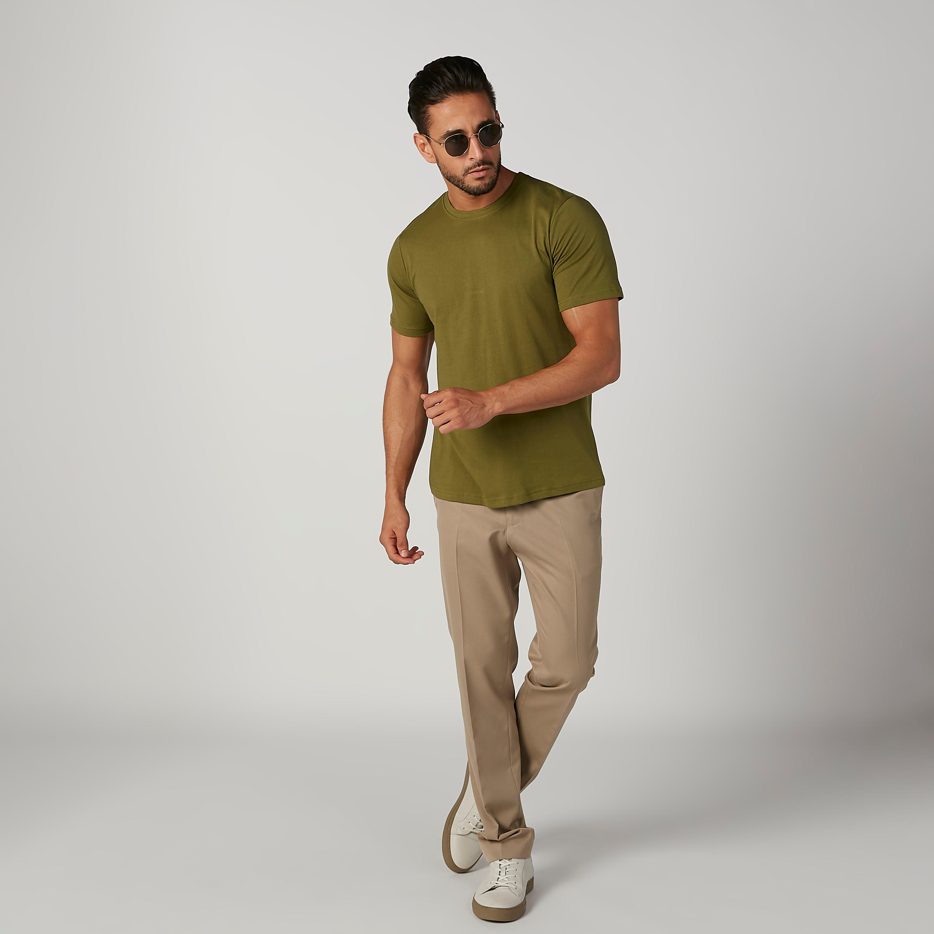 فيست سادة بياقة مستديرة وأكمام قصيرة - طقم من قطعتين-men-clothing-tshirtsandpolos-vests-image-2