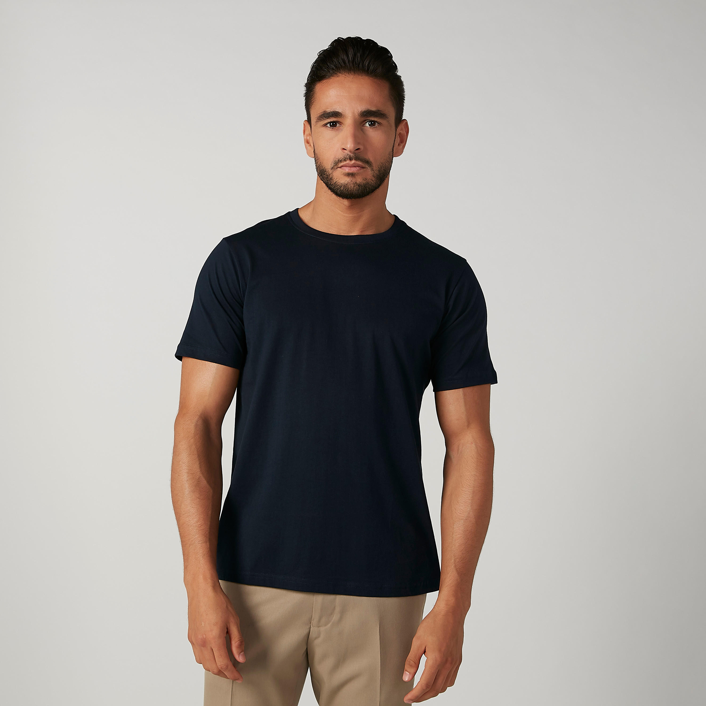 فيست سادة بياقة مستديرة وأكمام قصيرة - طقم من قطعتين-men-clothing-tshirtsandpolos-vests-image-3