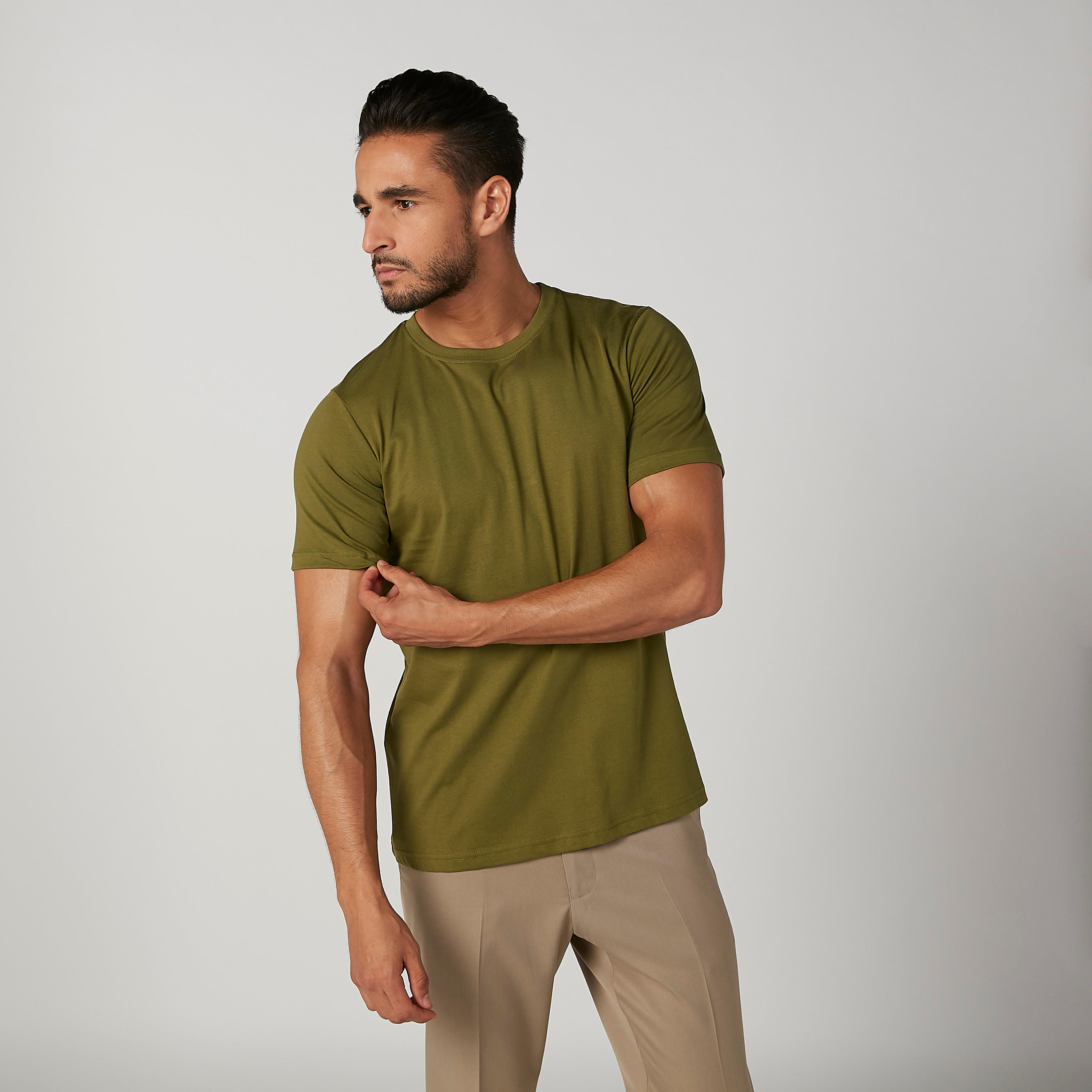 فيست سادة بياقة مستديرة وأكمام قصيرة - طقم من قطعتين-men-clothing-tshirtsandpolos-vests-image-6