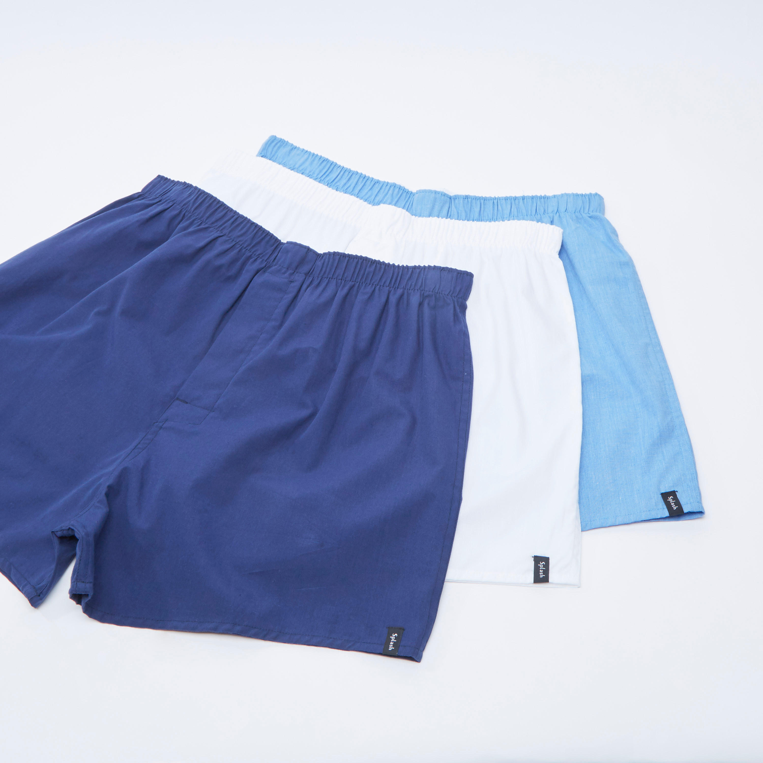 سراويل بوكسر سادة بخصر مطّاطي - طقم من 3  قطع-men-clothing-innerwear-underwear-image-1