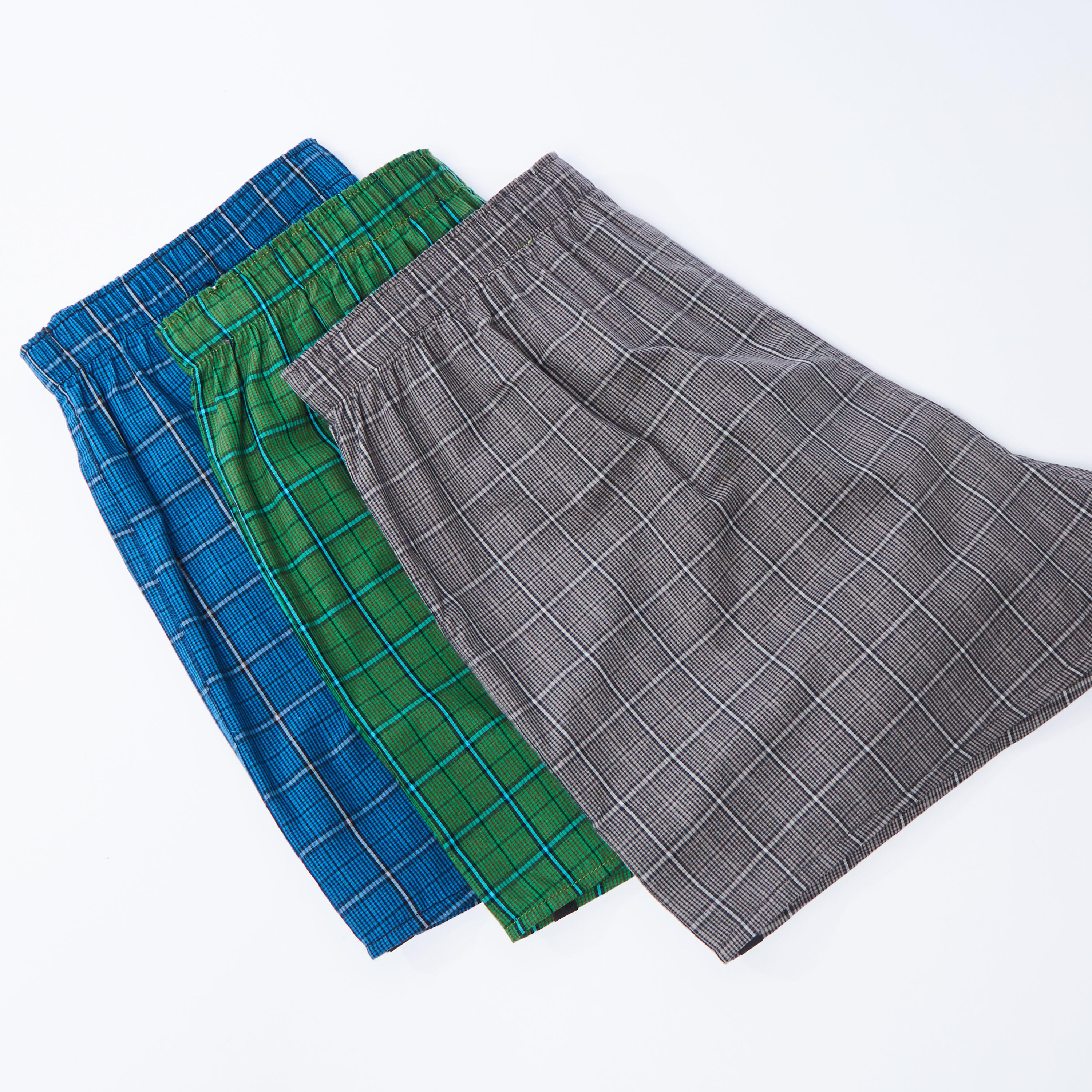 سراويل بوكسر كاروهات متنوعة بخصر مطّاطي - طقم من 3 قطع-men-clothing-innerwear-underwear-image-3