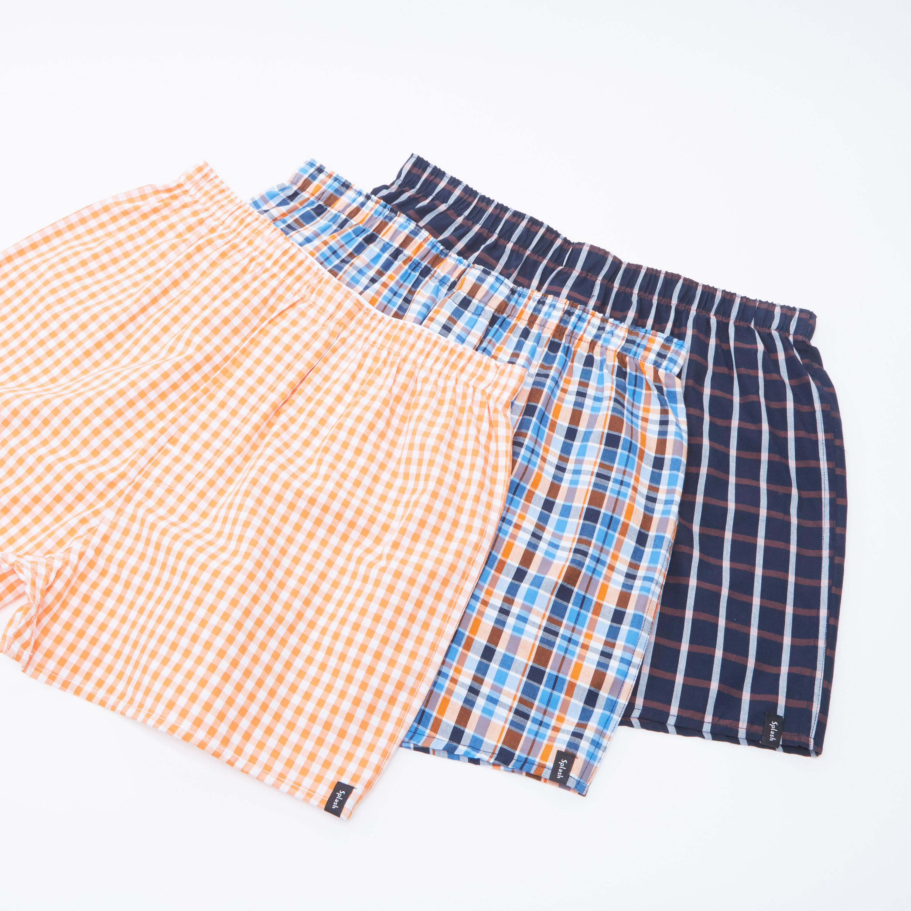 سراويل بوكسر كاروهات بخصر مطّاطي - طقم من 3 قطع-men-clothing-innerwear-underwear-image-1