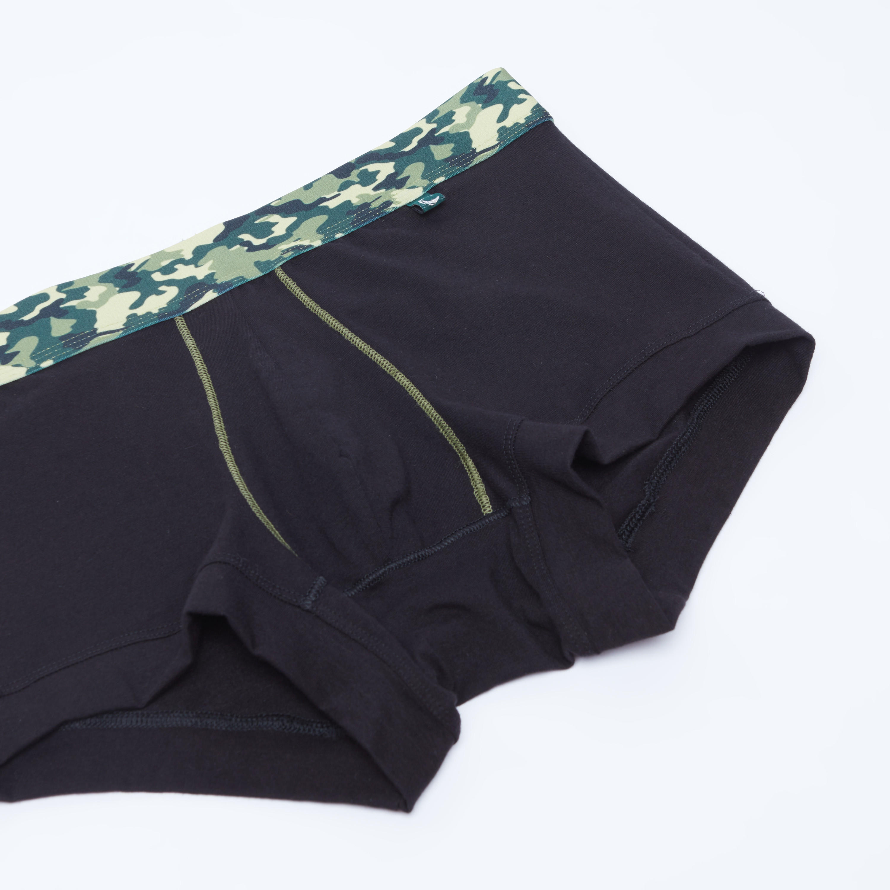 Plain Trunks with Camouflage Printed Elasticised Waistband-men-clothing-innerwear-underwear-image-2