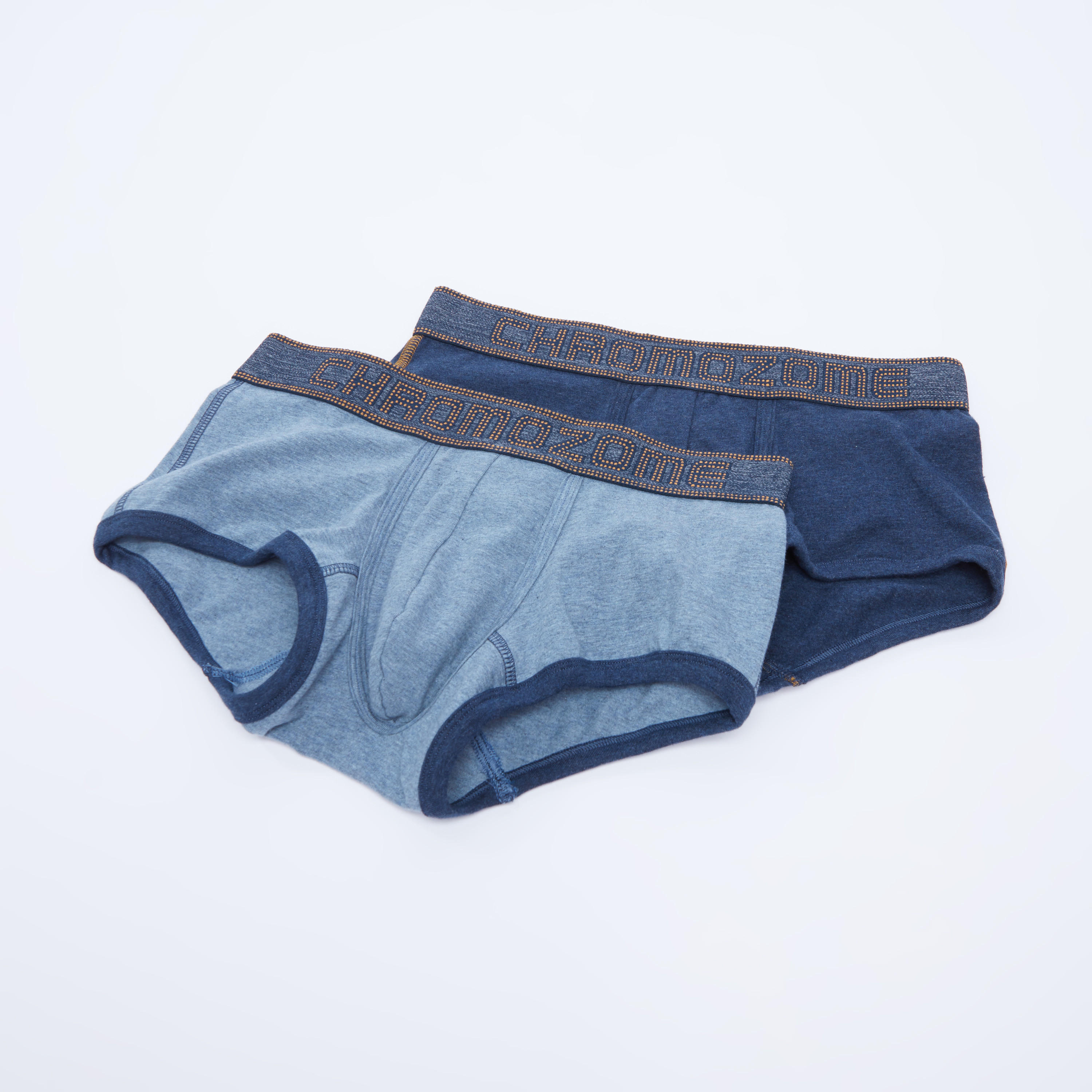 سراويل داخلية سادة بخصر مطّاطي بارز الملمس - طقم من قطعتين-men-clothing-innerwear-underwear-image-1