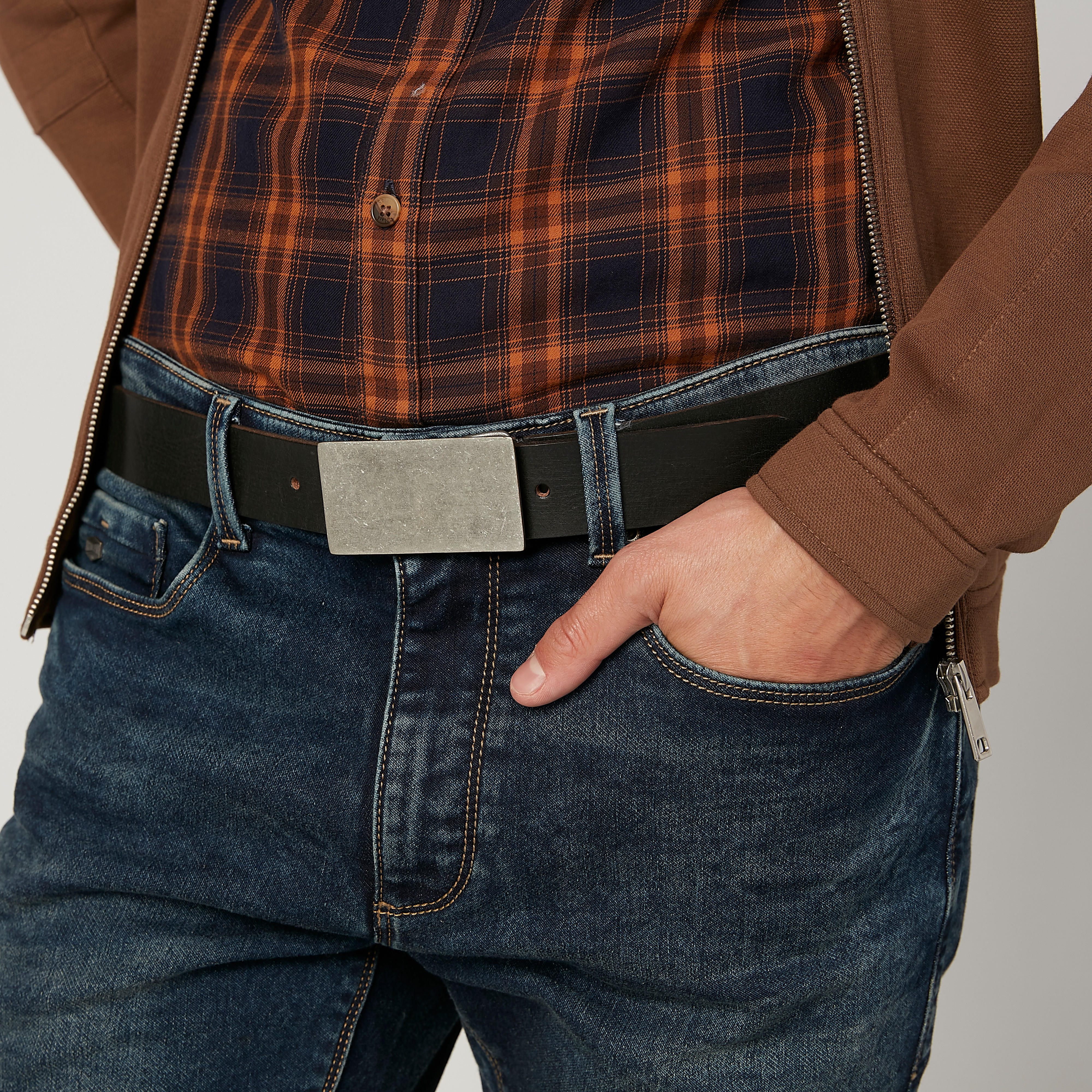 حزام سادة بإبزيم إغلاق بدبوس-men-beltsandwallets-belts-image-2