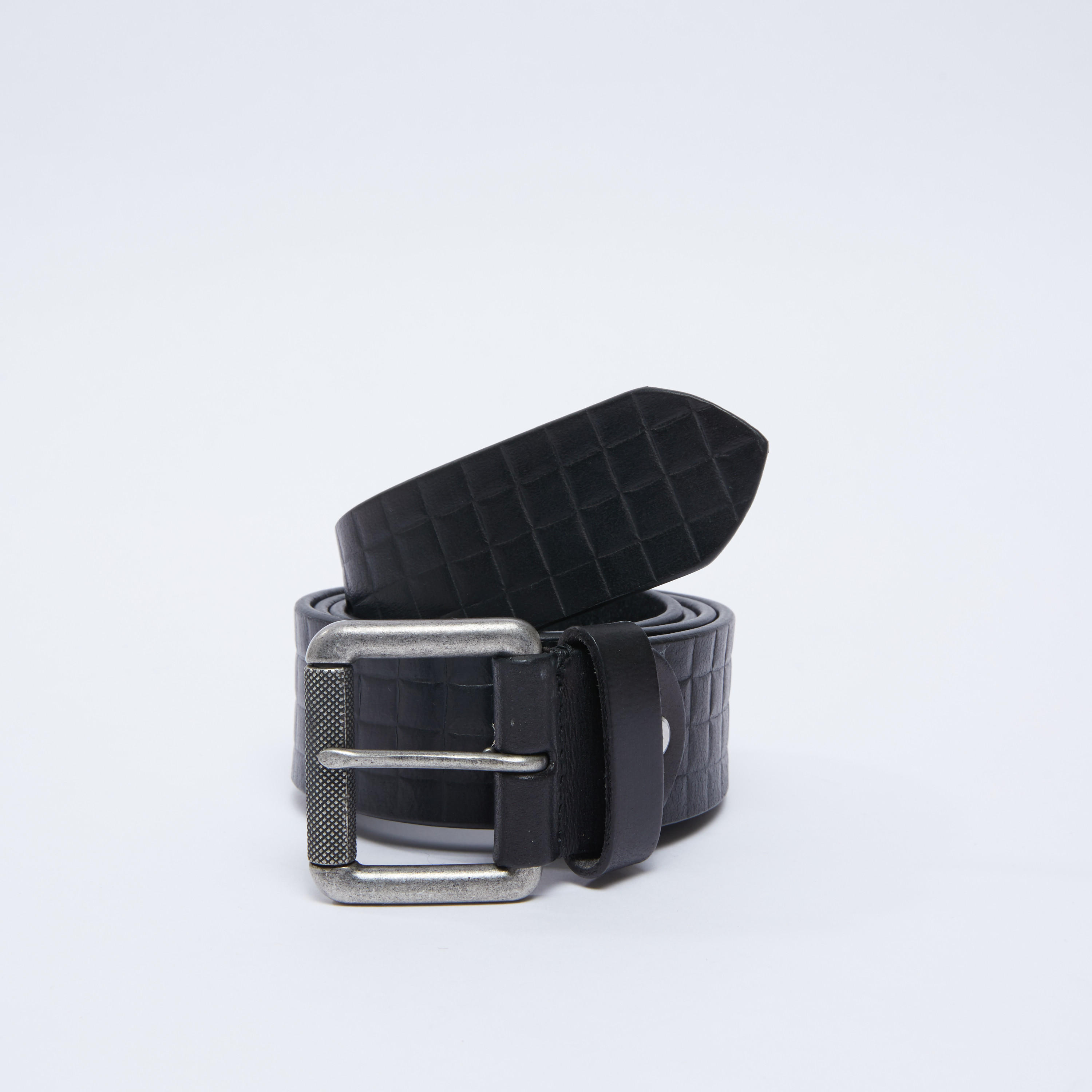 Textured Belt with Pin Buckle Closure-men-beltsandwallets-belts-image-1