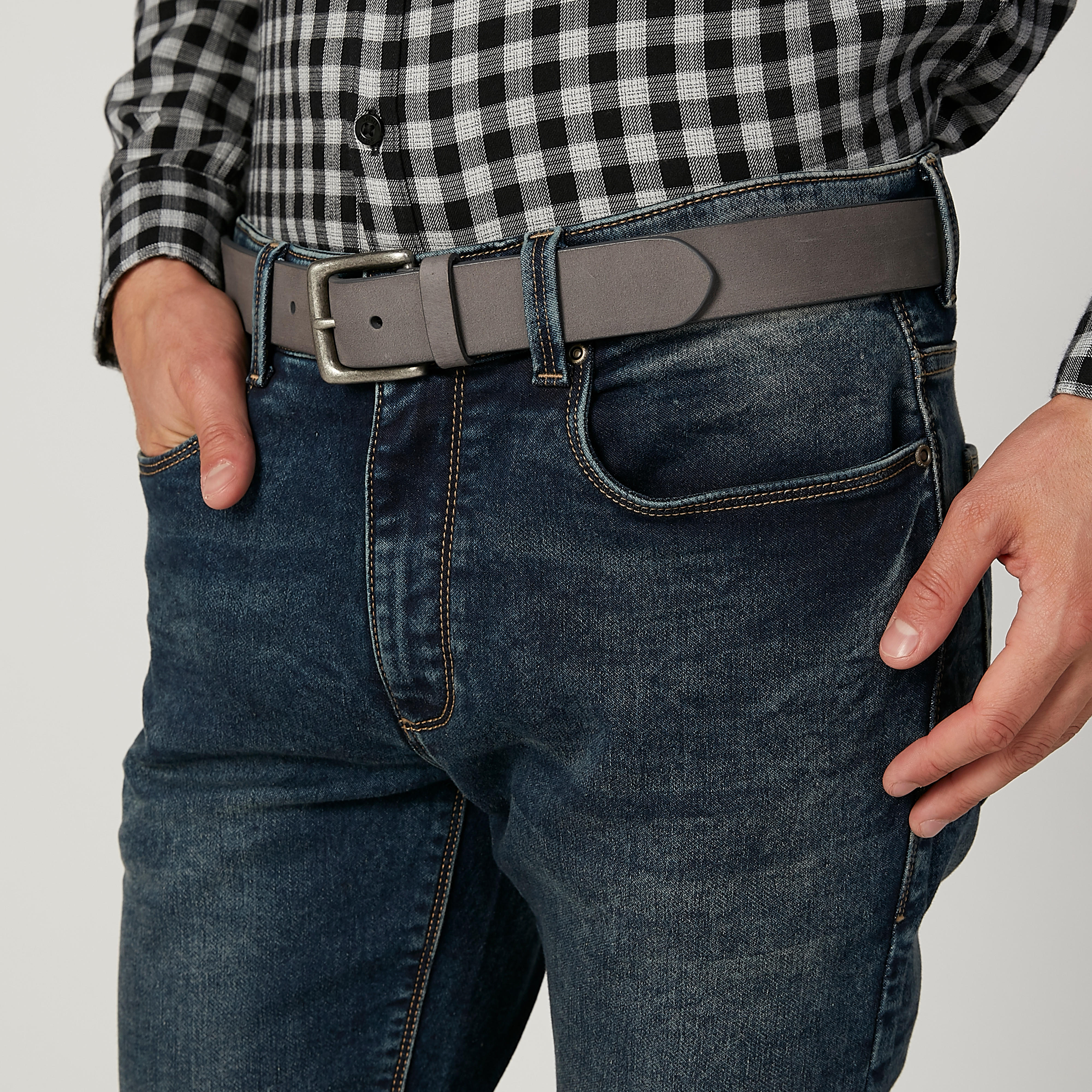 حزام بارز الملمس بإبزيم إغلاق بدبوس-men-beltsandwallets-belts-image-2