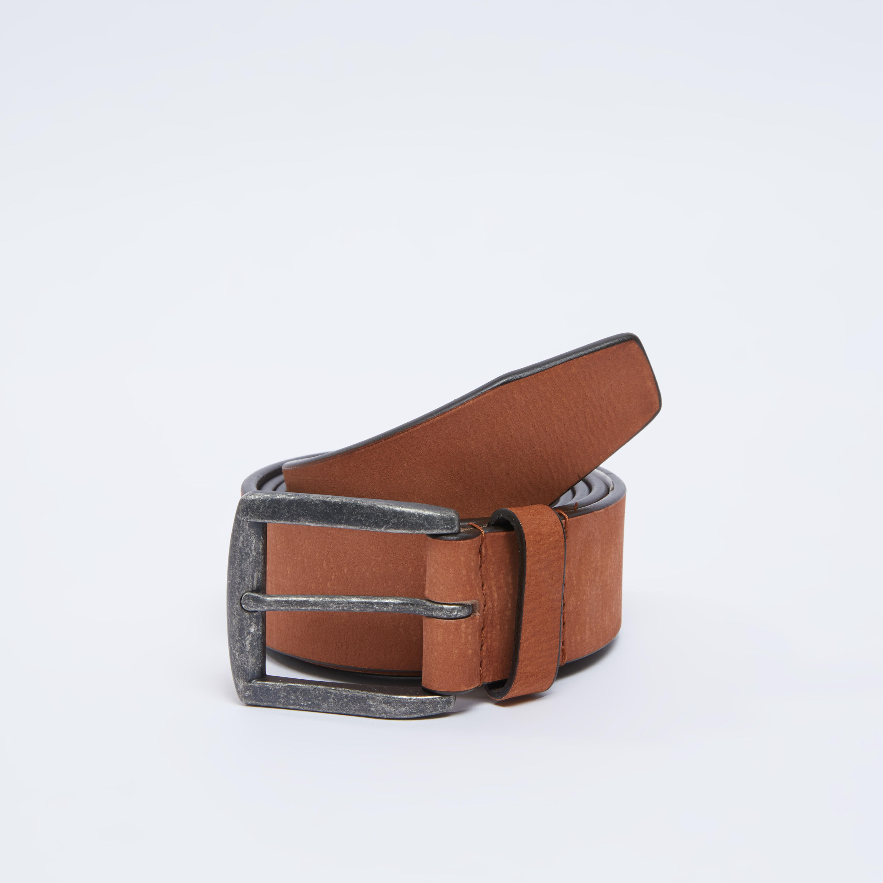 حزام بارز الملمس بإبزيم بدبوس-men-beltsandwallets-belts-image-1