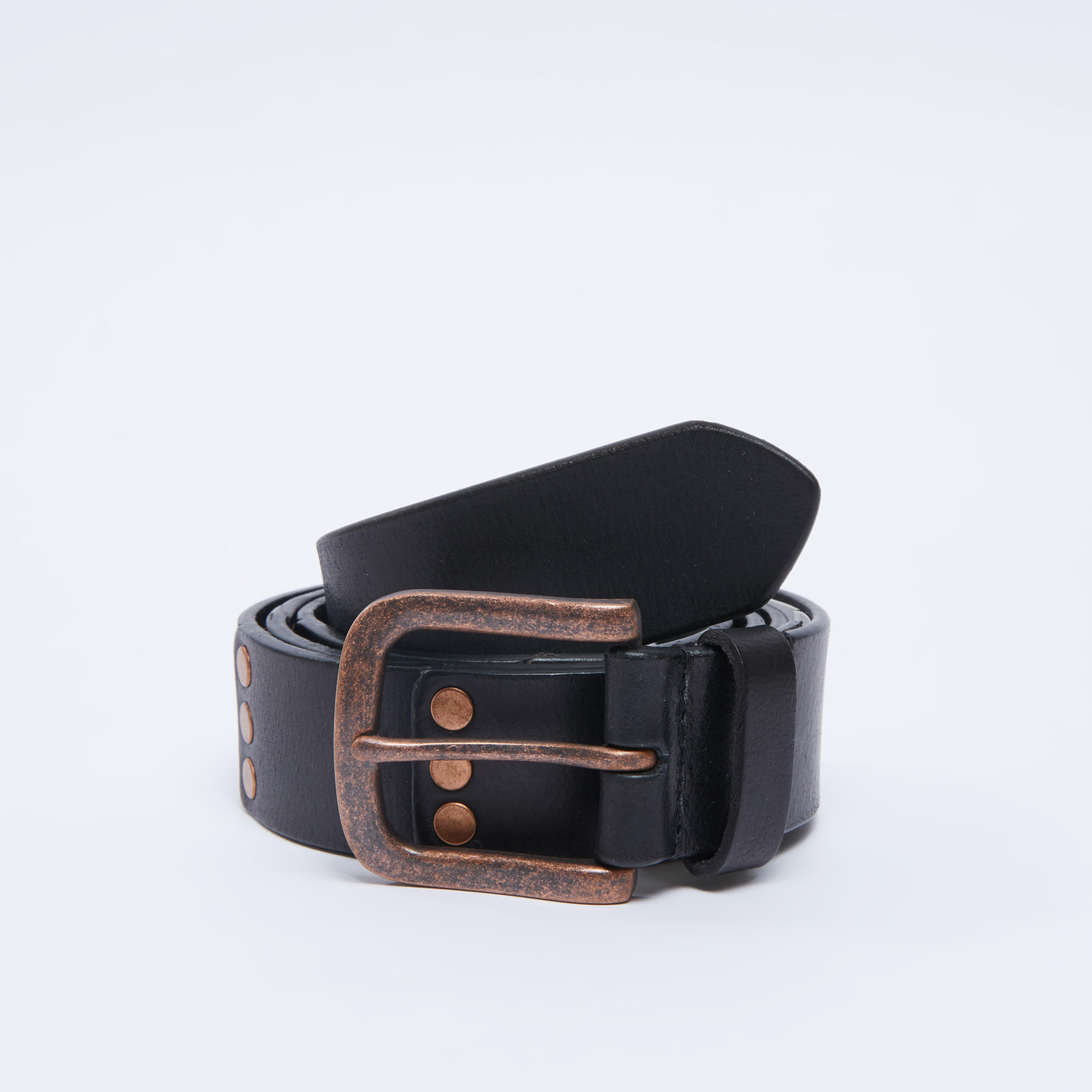 حزام  مزين بارز الملمس وأبزيم بدبوس-men-beltsandwallets-belts-image-1