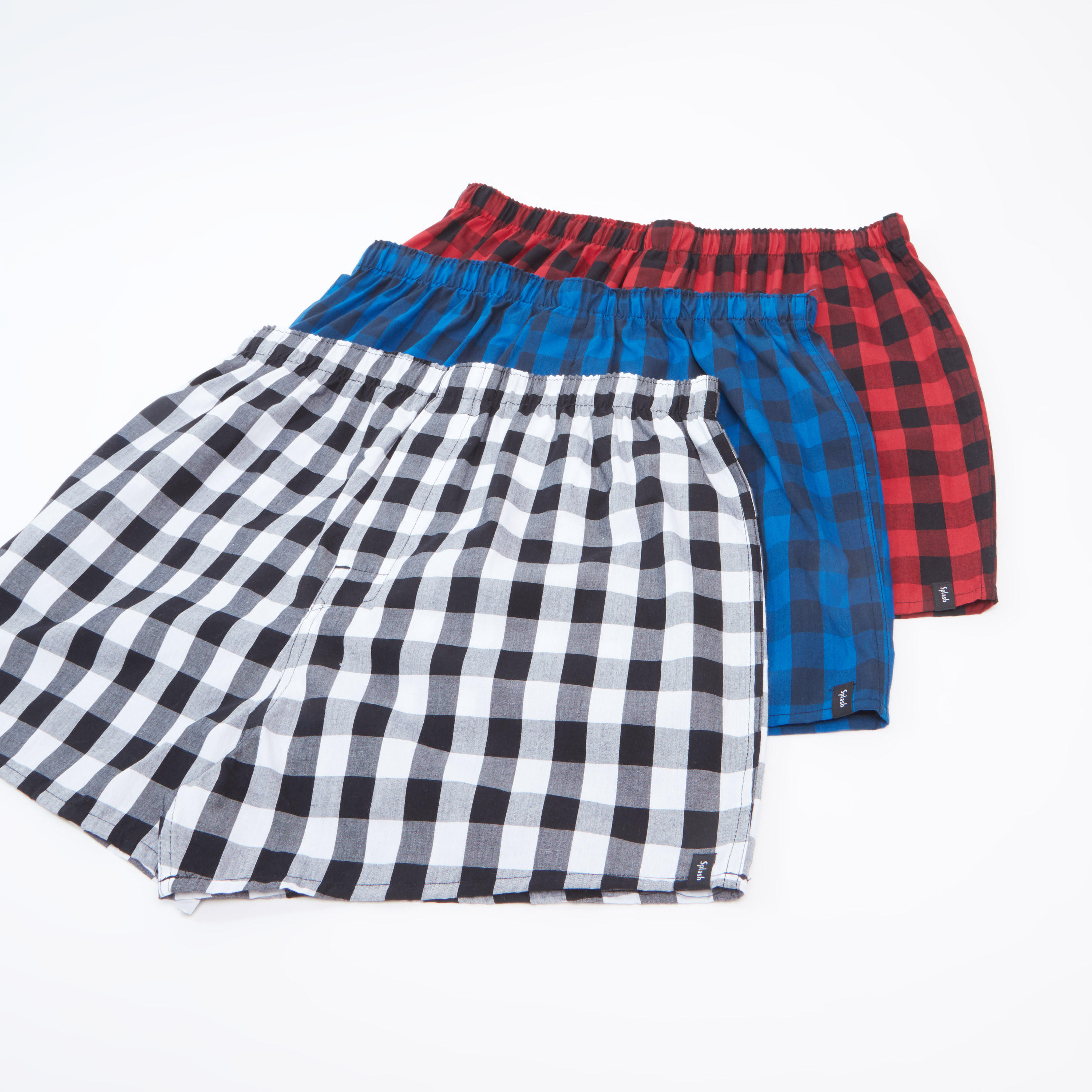 سراويل بوكسر كاروهات بخصر مطّاطي - طقم من 3 قطع-men-clothing-innerwear-underwear-image-1