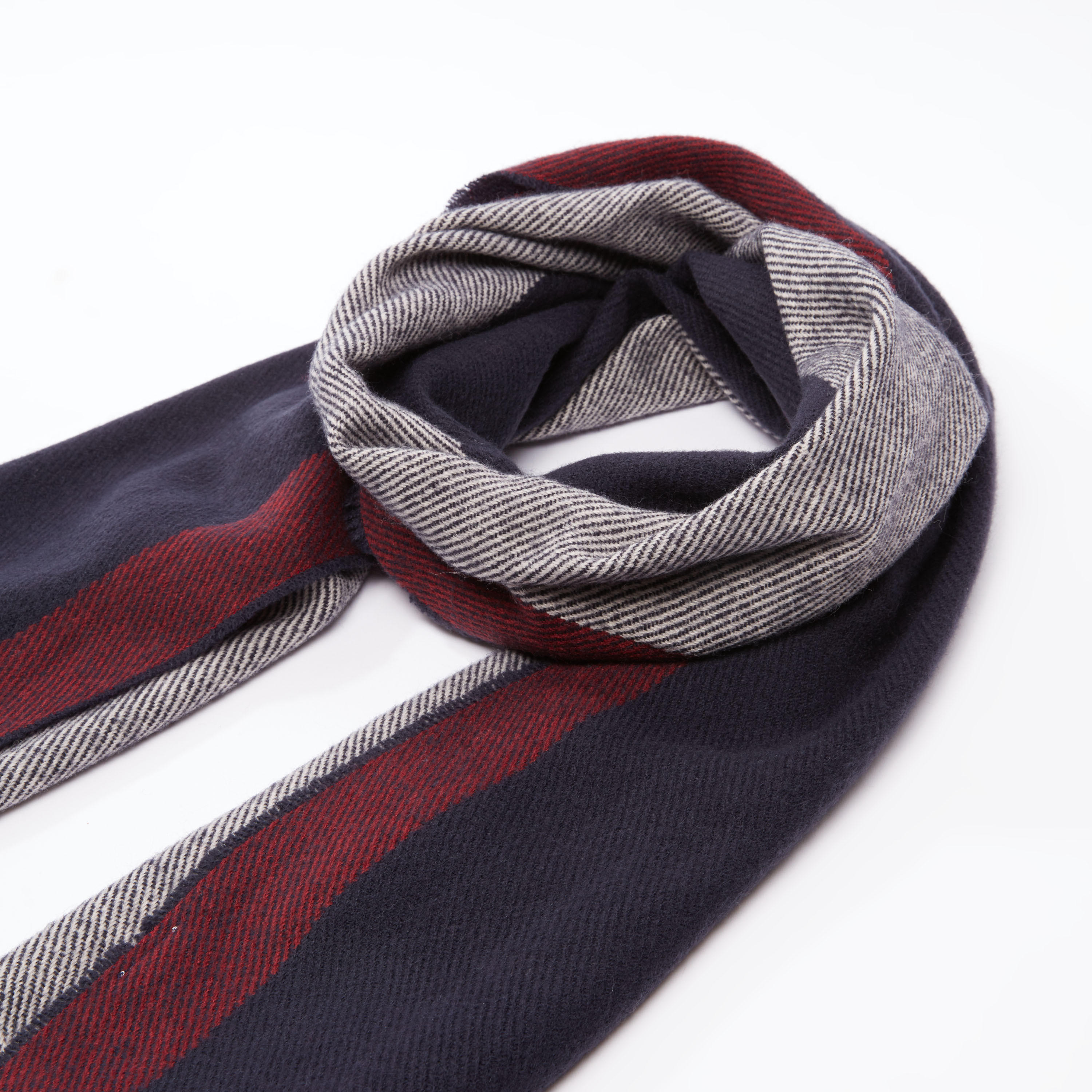 Textured Colourblock Scarf with Fringes-men-scarvesandgloves-image-1
