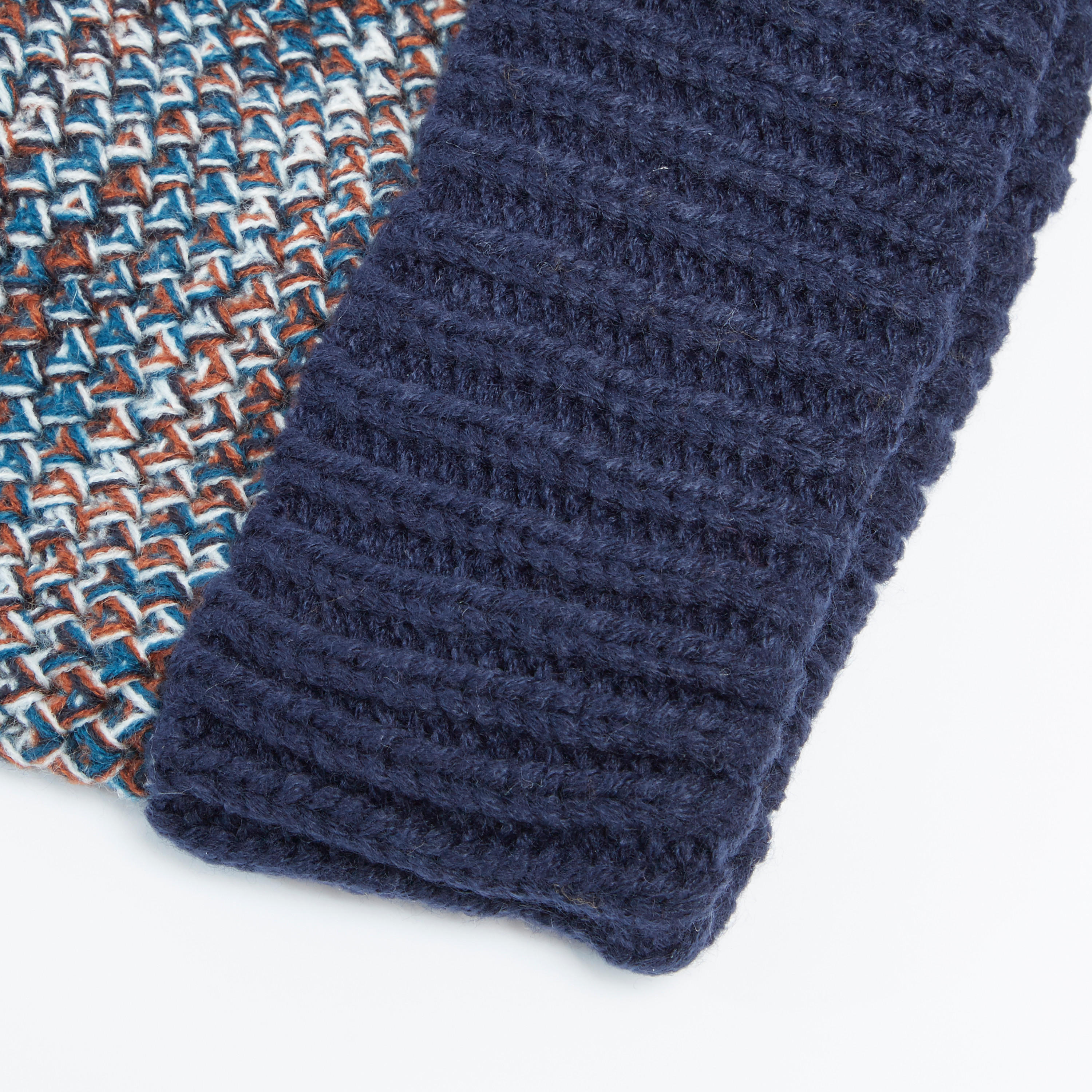 Textured Beanie Cap with Ribbed Hem-men-caps-image-3