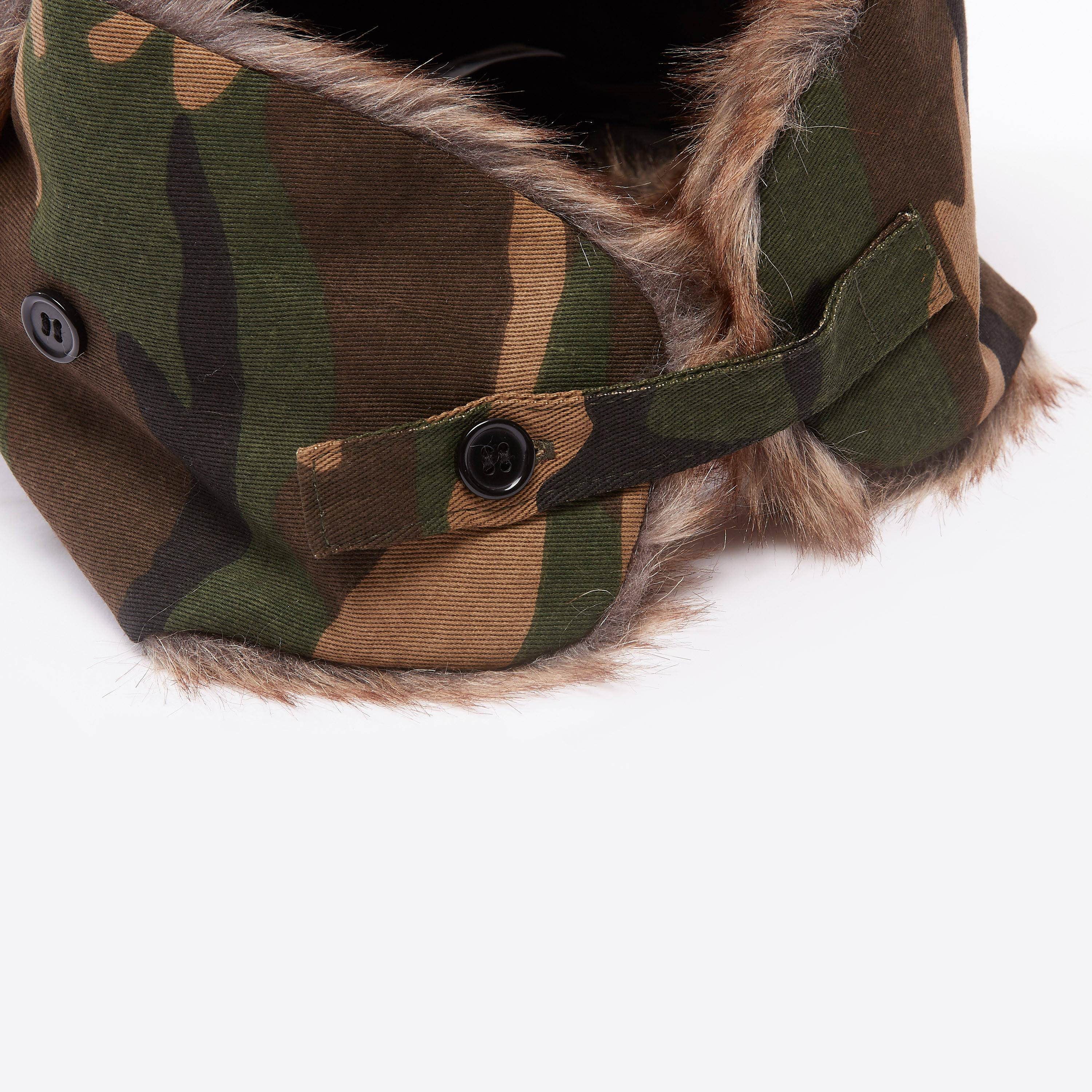 Camouflage Printed Cap with Plush Detail and Button Closure-men-caps-image-5