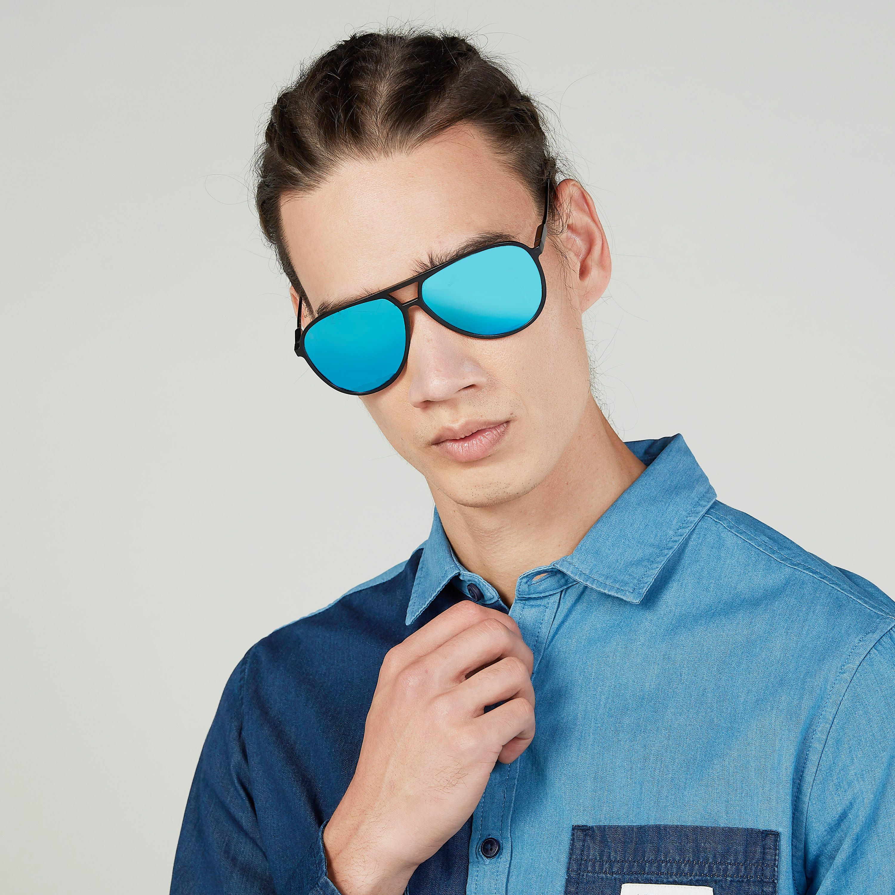 نظّارة شمسية مستديرة بإطار كامل ووسادات للأنف من أوكيالي بوناني-men-sunglasses-image-2