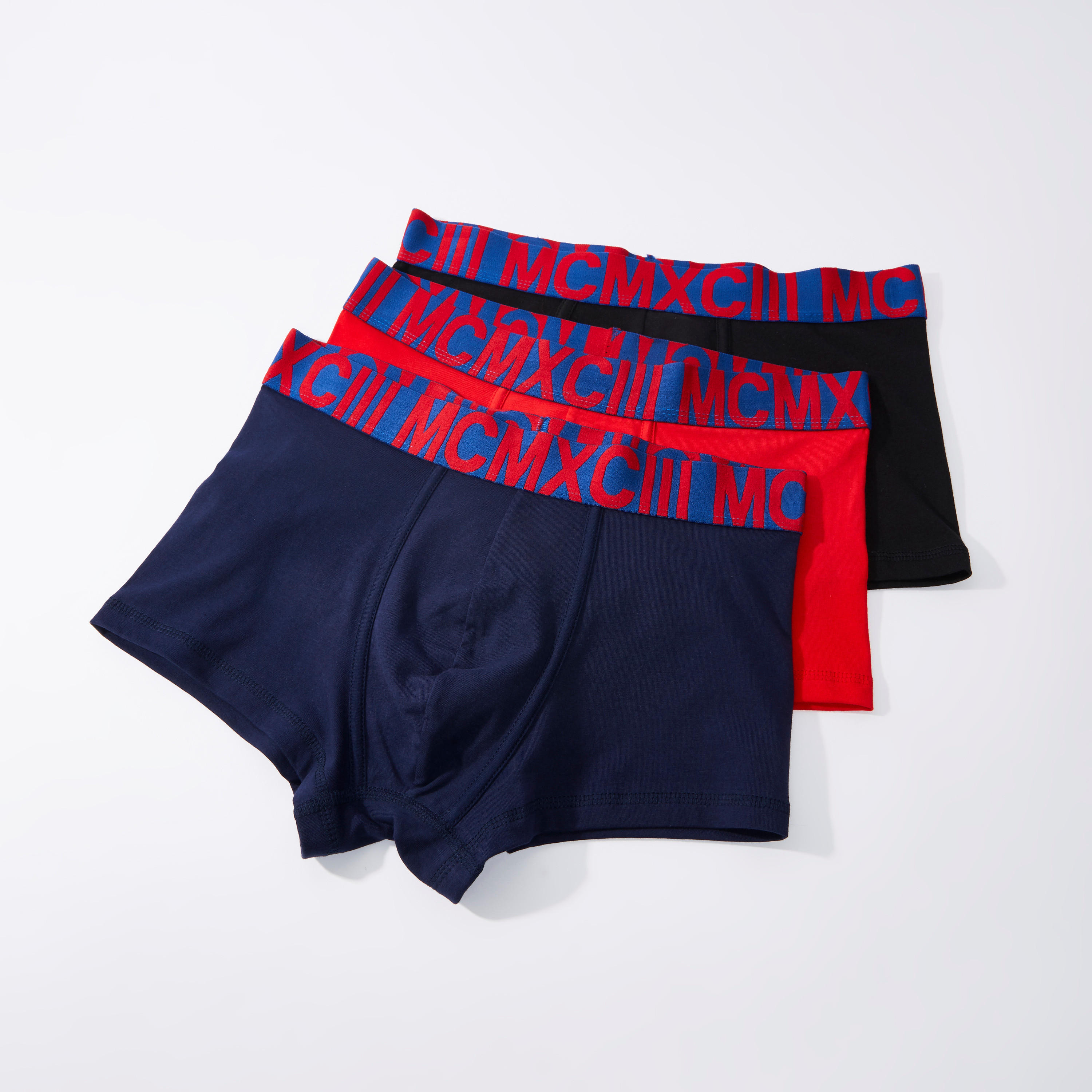 شورتات ترانك متنوعة بخصر مطّاطي عريض - طقم من 3 قطع-men-clothing-innerwear-underwear-image-1