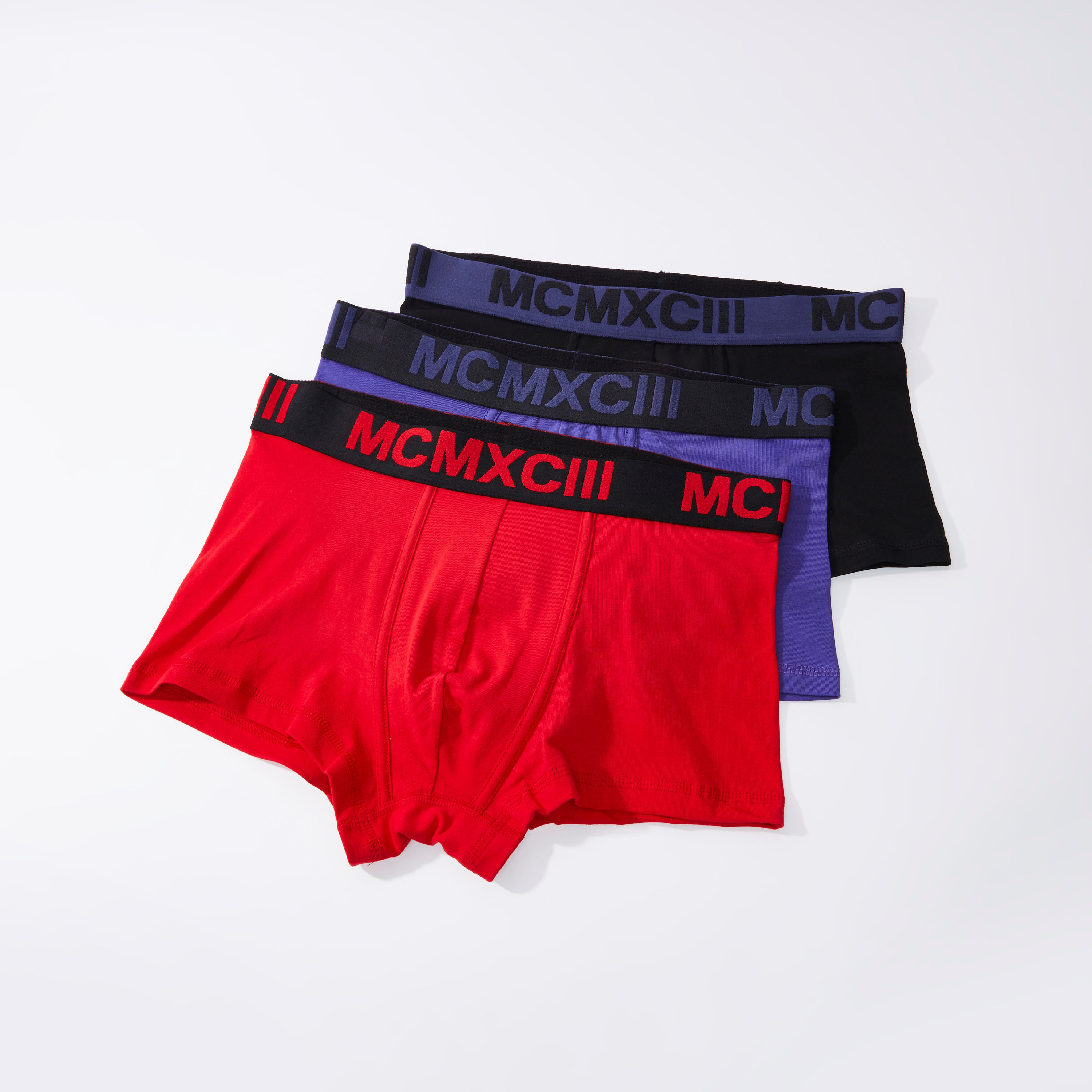 شورتات ترانك متنوعة بخصر مطّاطي عريض - طقم من 3 قطع-men-clothing-innerwear-underwear-image-1