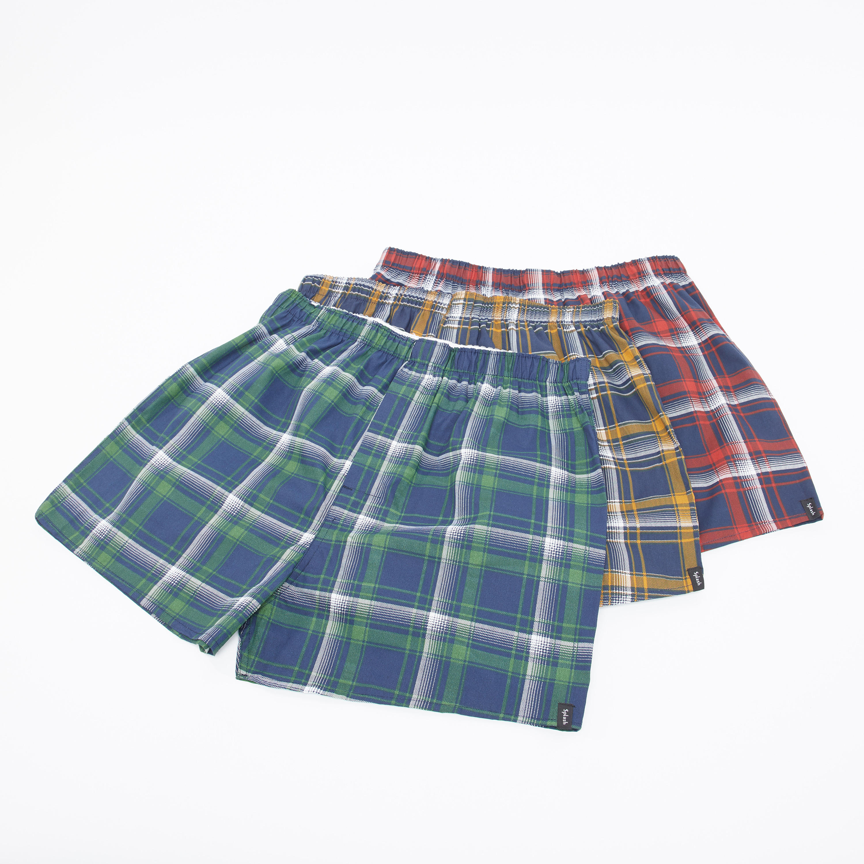 سراويل بوكسر مربعات بخصر مطّاطي - طقم من 3 قطع-men-clothing-innerwear-underwear-image-1