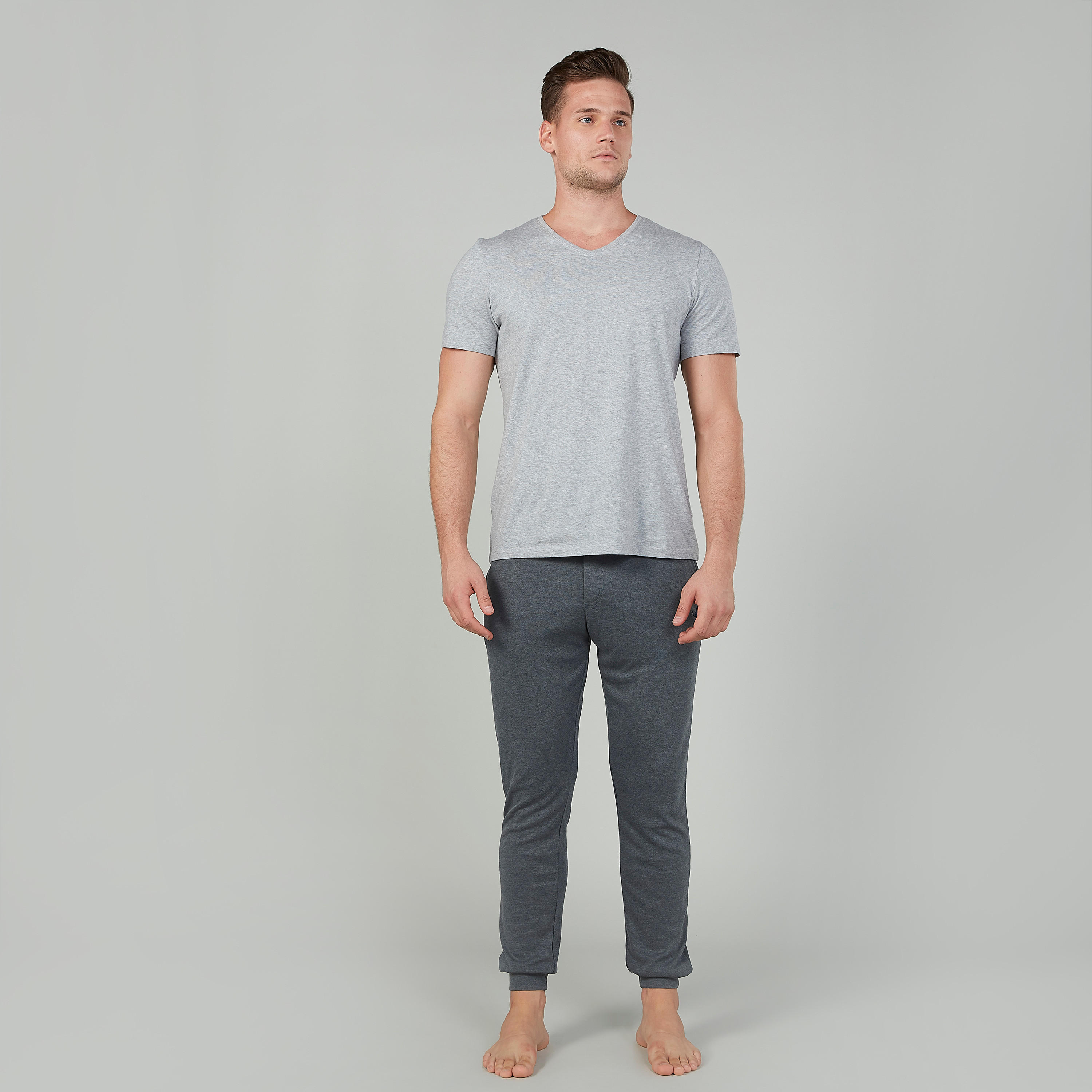 Full Length Plain Mid Waist Jogger Pants with Pocket Detail-men-clothing-bottoms-joggers-image-2