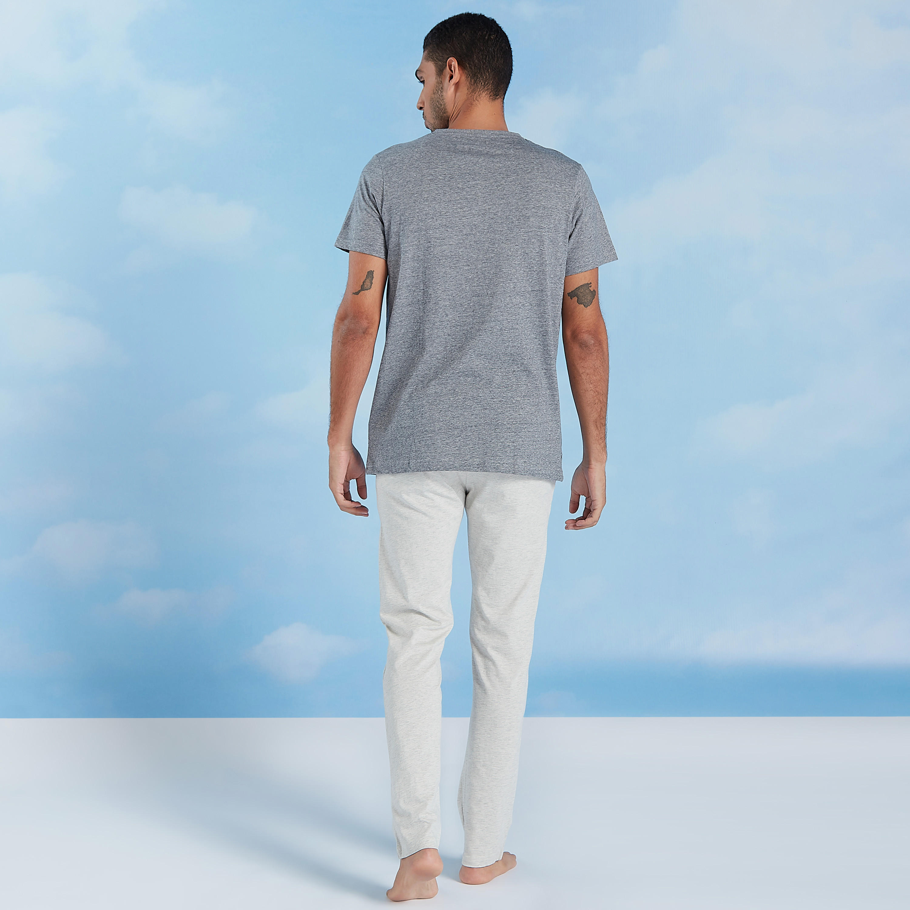 Plain Short Sleeves T-shirt and Full Length Pyjama Set-men-clothing-nightwear-sets-image-6