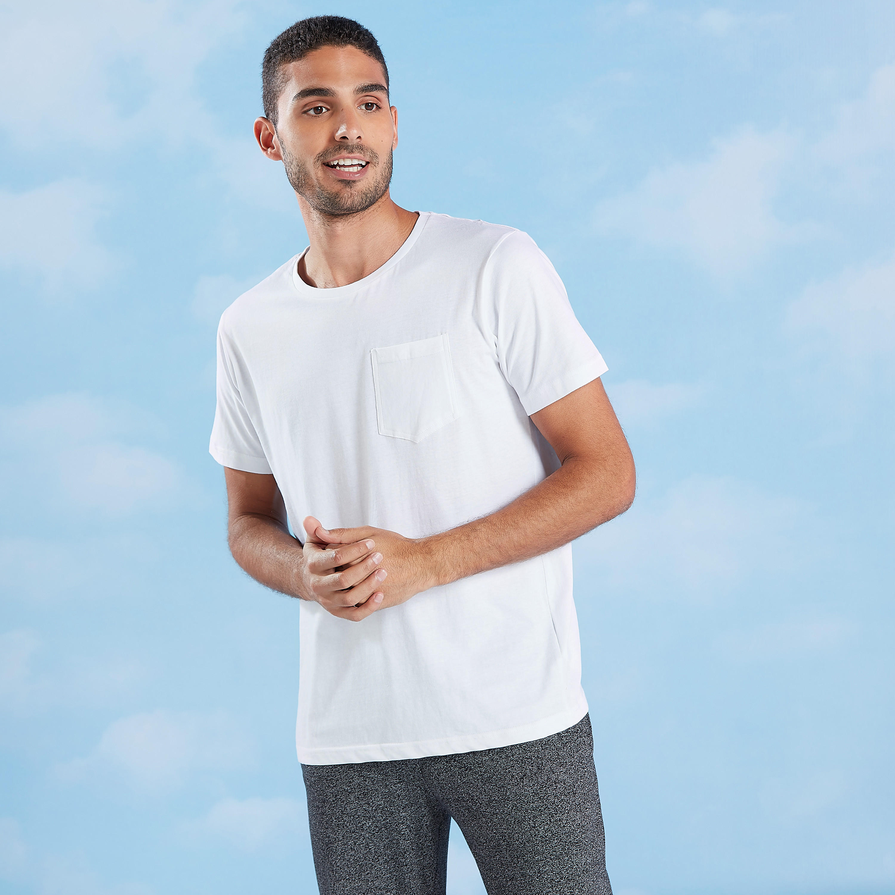 Plain Round Neck T-shirt and Full Length Pyjama Set-men-clothing-nightwear-sets-image-1