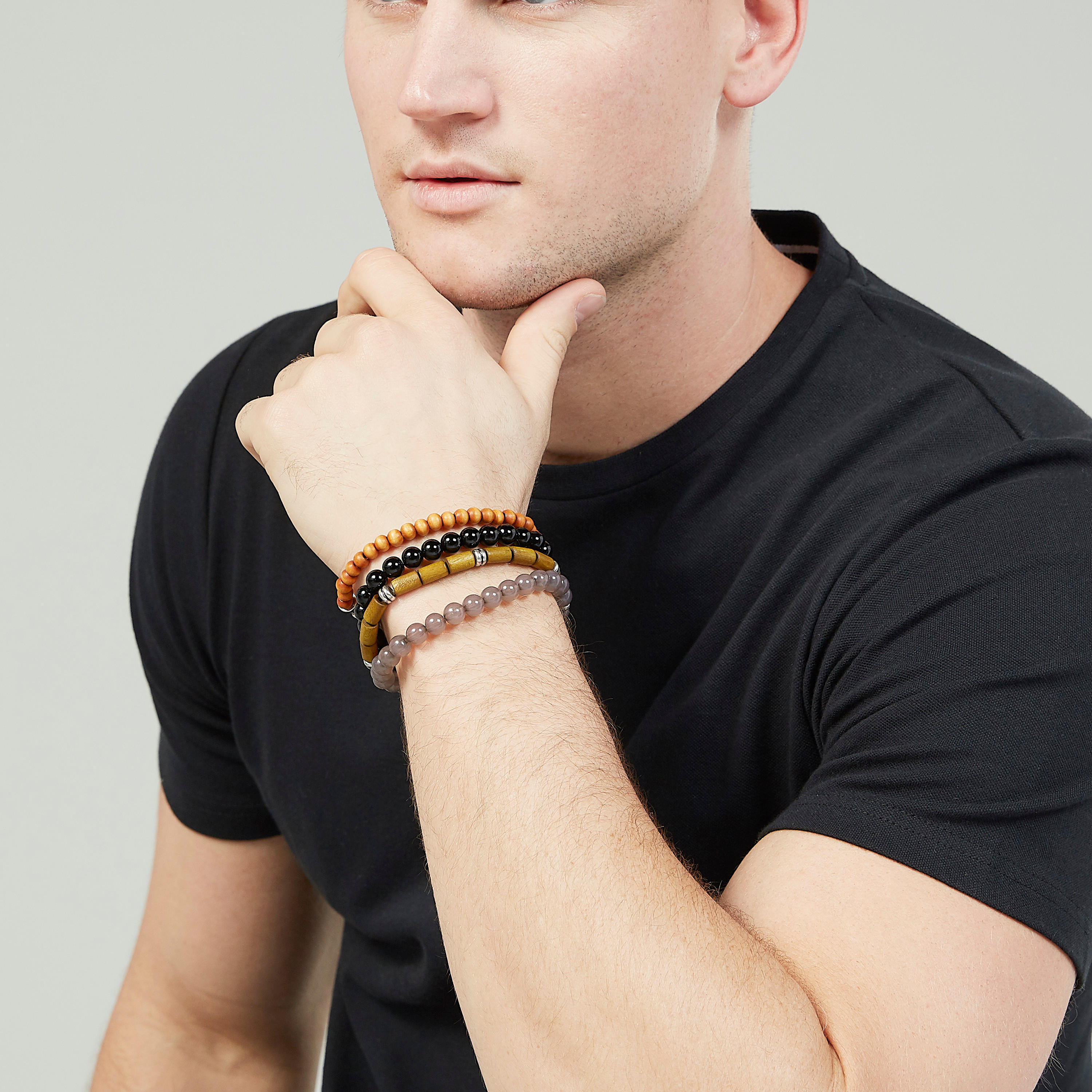 أساور مزيّنة - طقم من 4 قطع-men-watchesandjewellery-bracelets-image-2