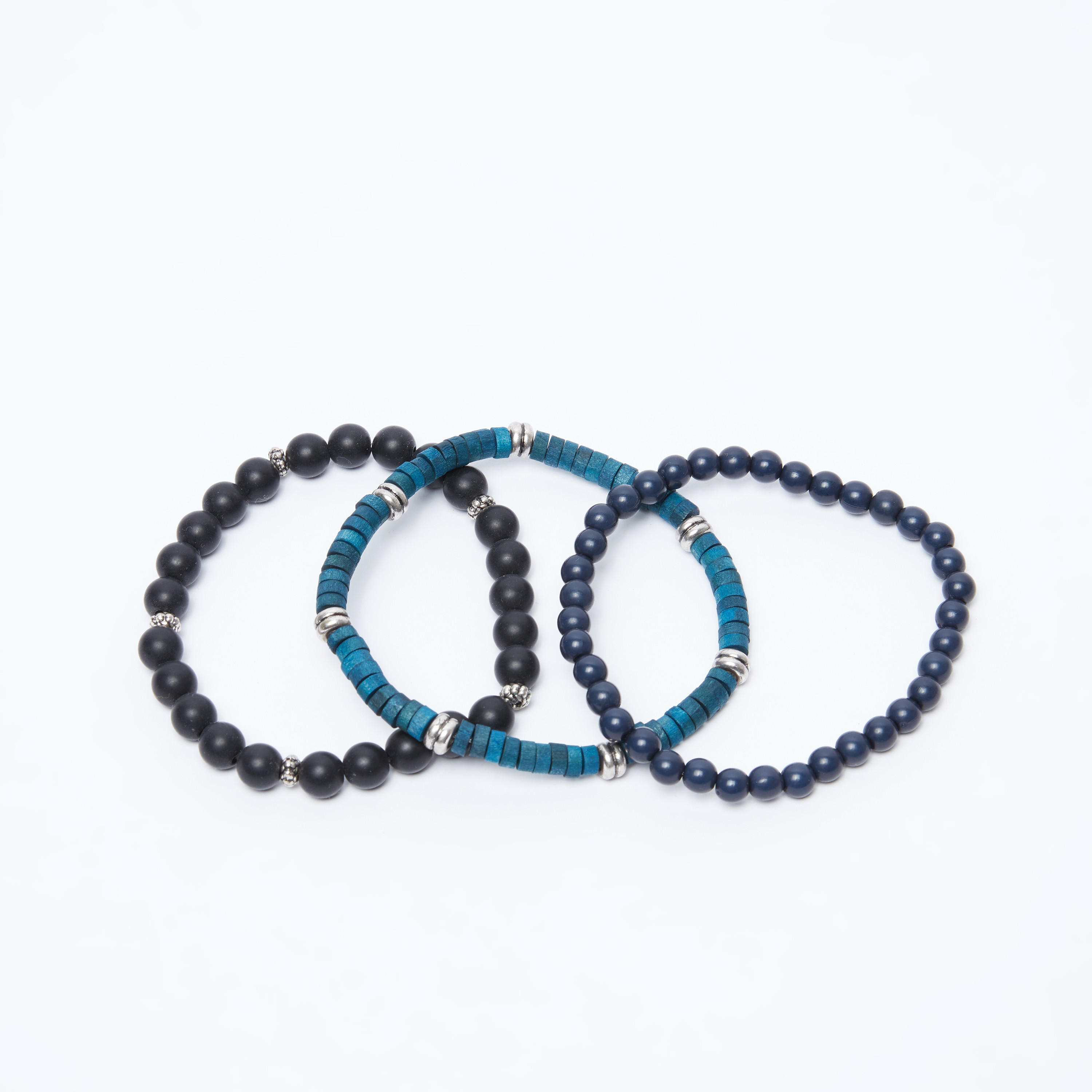 أساور مزينة بالخرز - طقم من 3 قطع-men-watchesandjewellery-bracelets-image-1