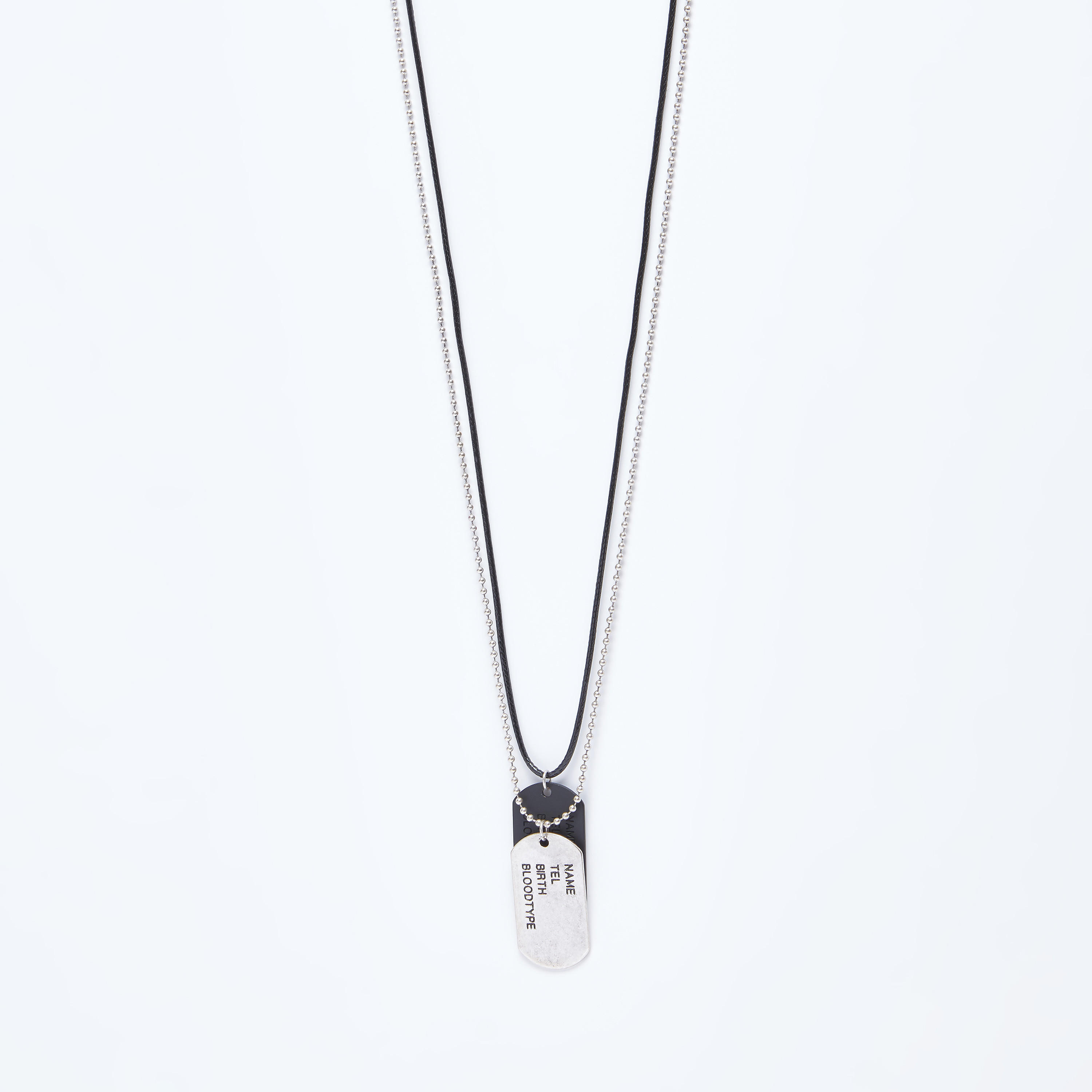 قلادة ميتاليك بشعار كلب - طقم من قطعتين-men-watchesandjewellery-necklacesandpendants-image-1