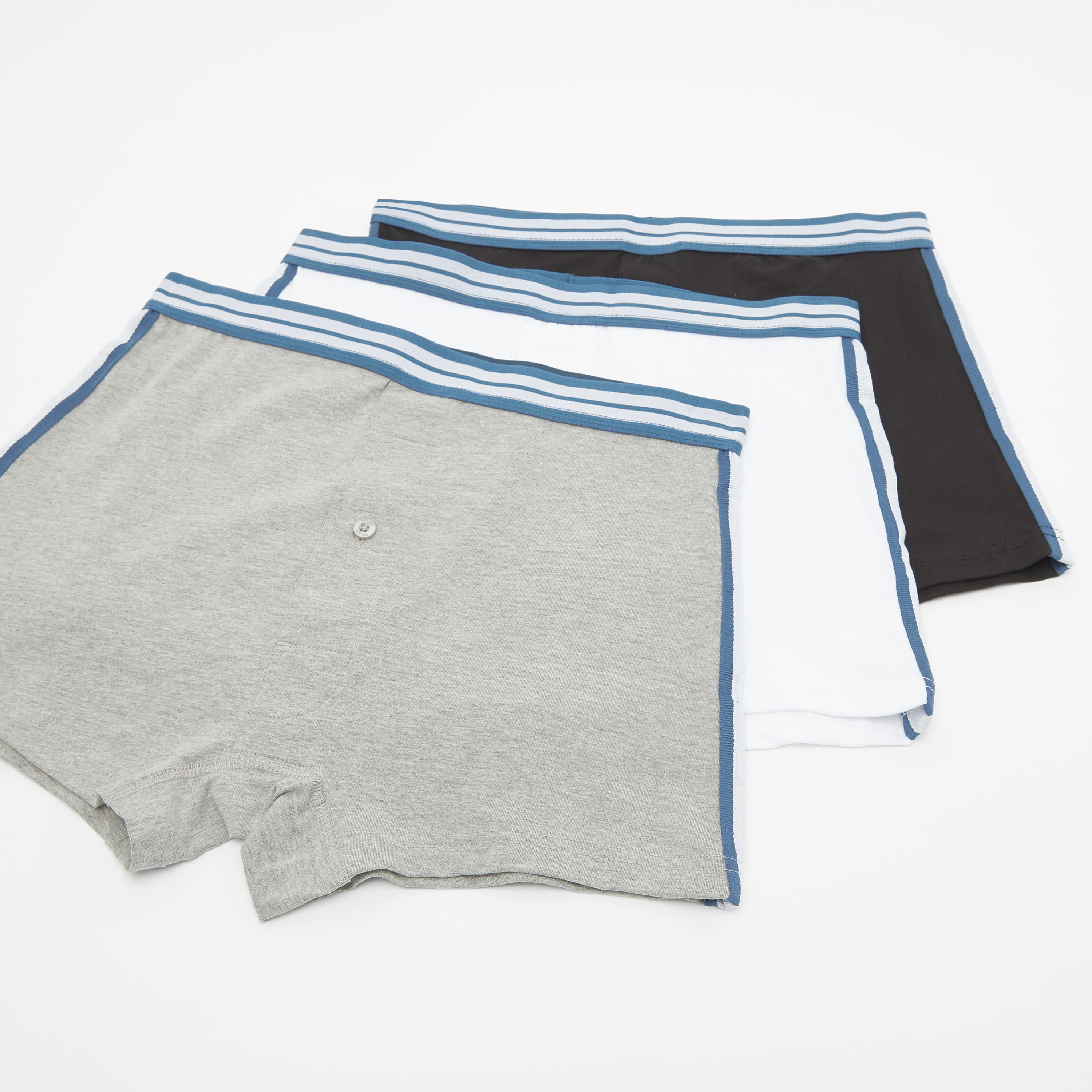 شورتات ترانك متنوعة بخصر مطّاطي عريض - طقم من 3 قطع-men-clothing-innerwear-underwear-image-1