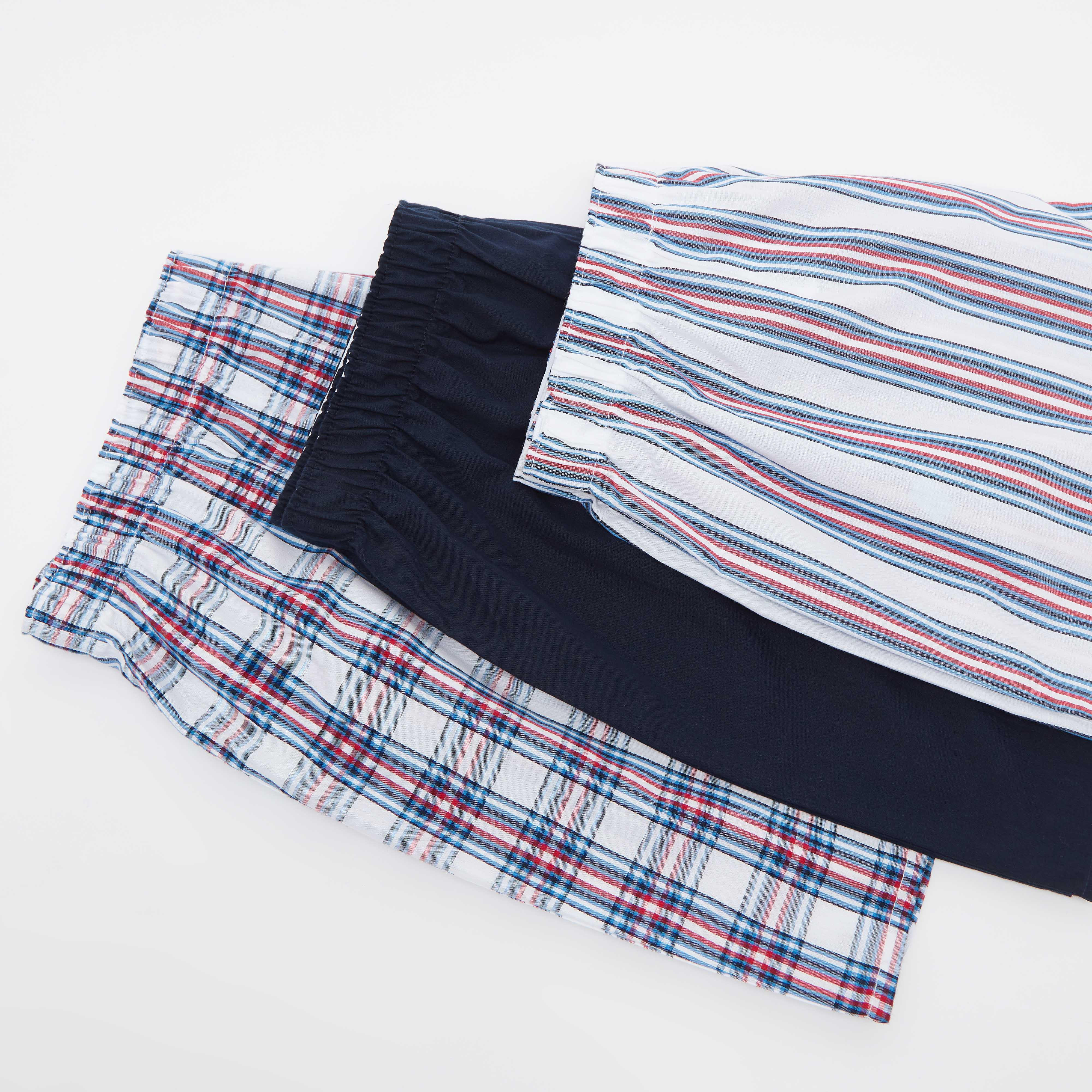 سراويل بوكسر متنوعة بخصر مطّاطي- طقم من 3 قطع-men-clothing-innerwear-underwear-image-1