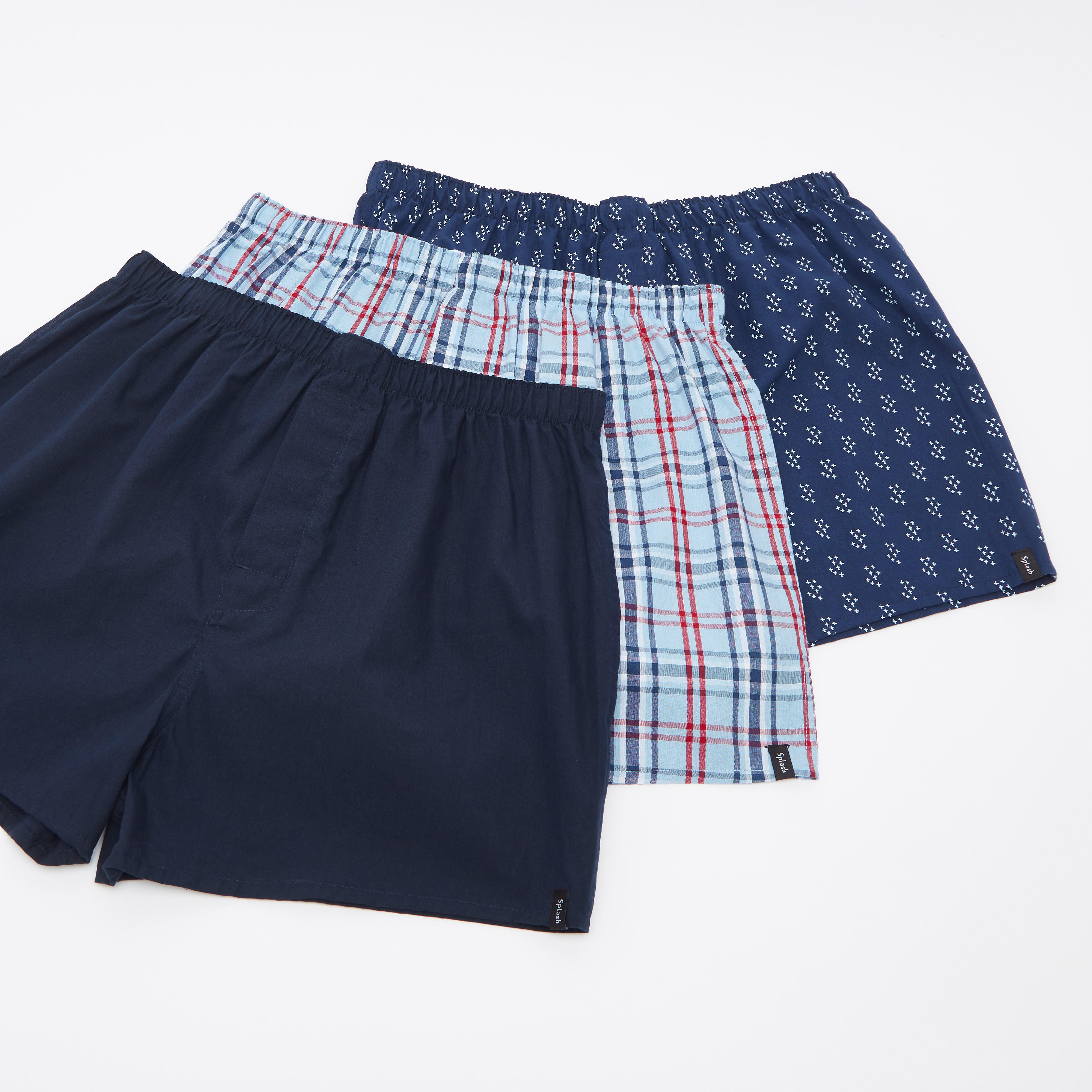 سراويل بوكسر متنوعة بخصر مطّاطي- طقم من 3 قطع-men-clothing-innerwear-underwear-image-1